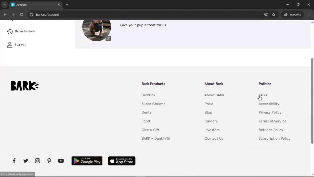 Help center screenshot