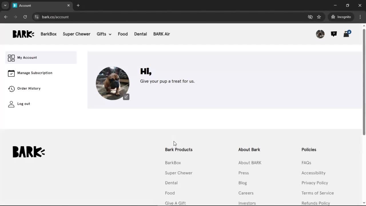 Help center screenshot