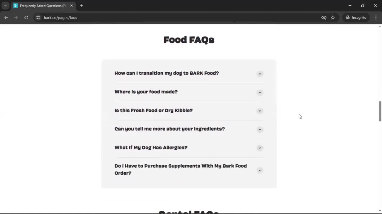 Help center screenshot