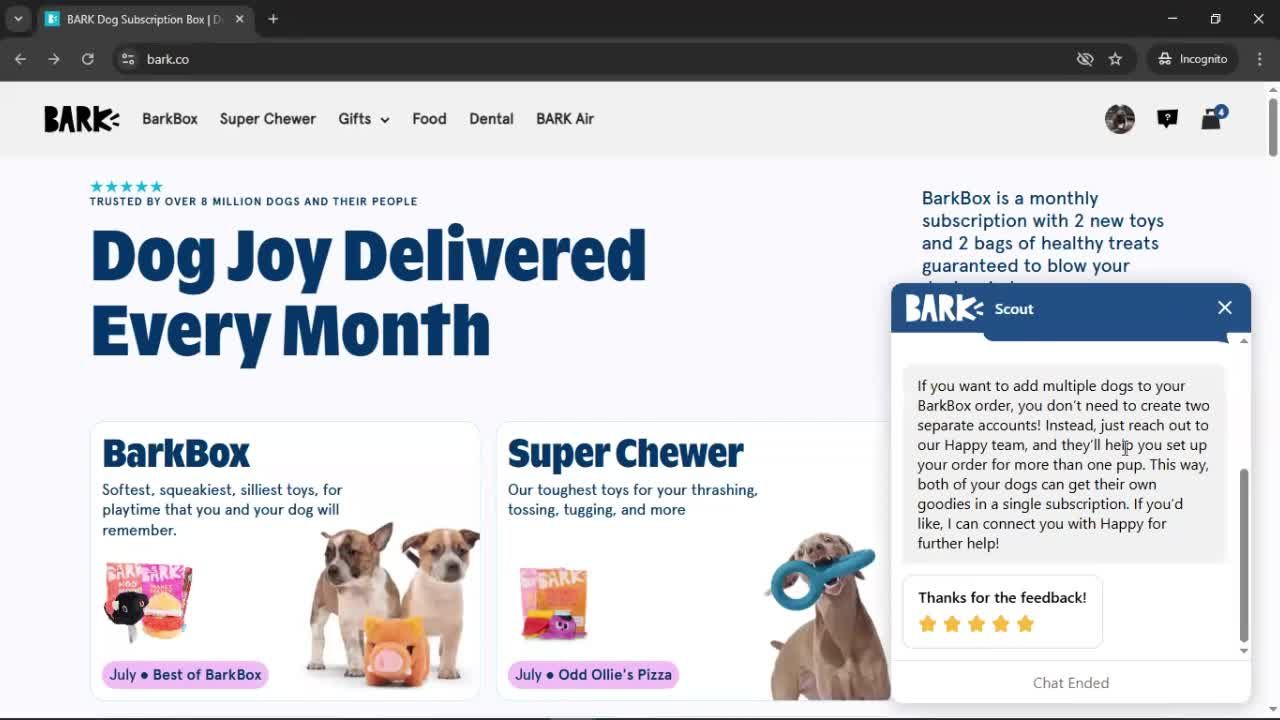 Help center screenshot
