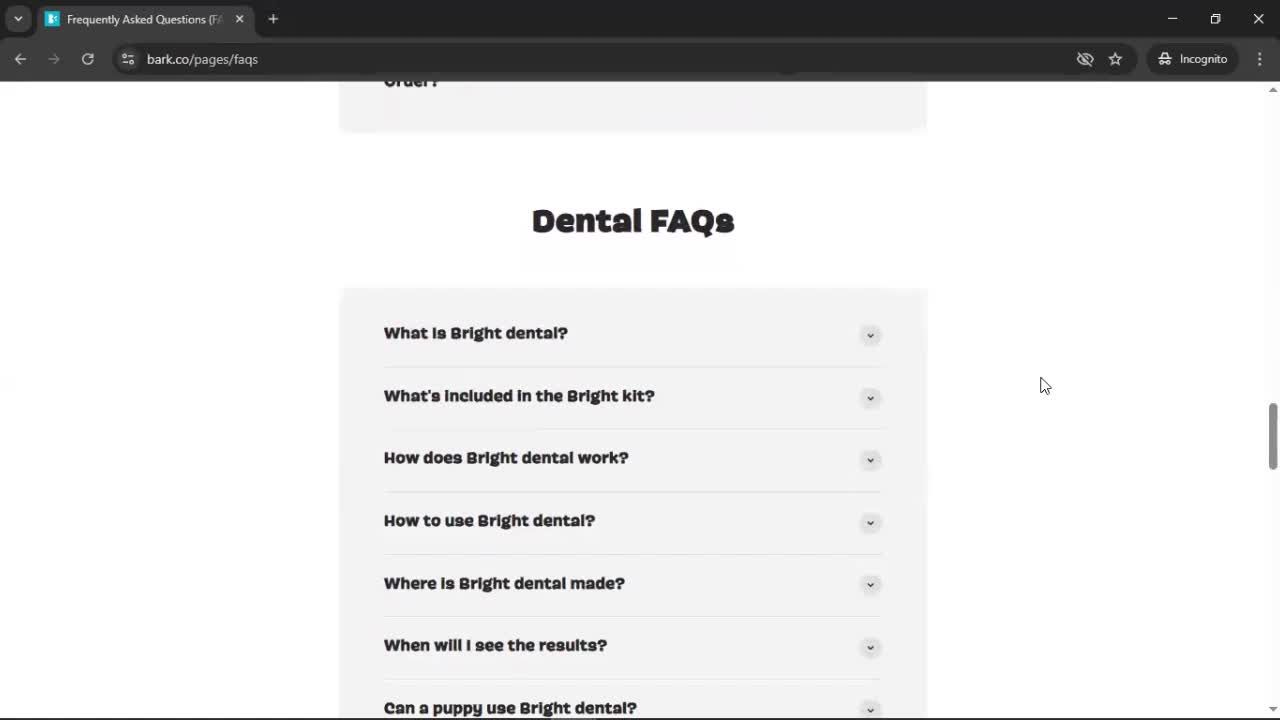 Help center screenshot