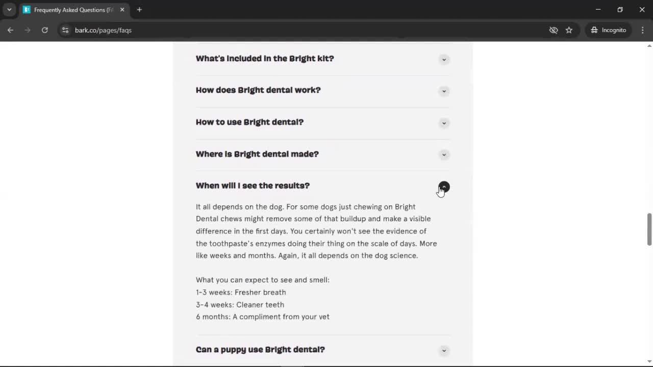 Help center screenshot