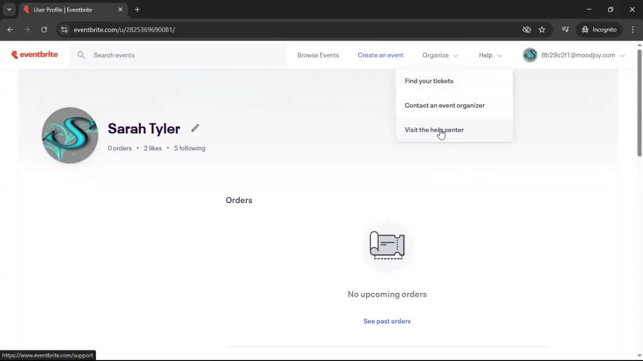 Help center screenshot