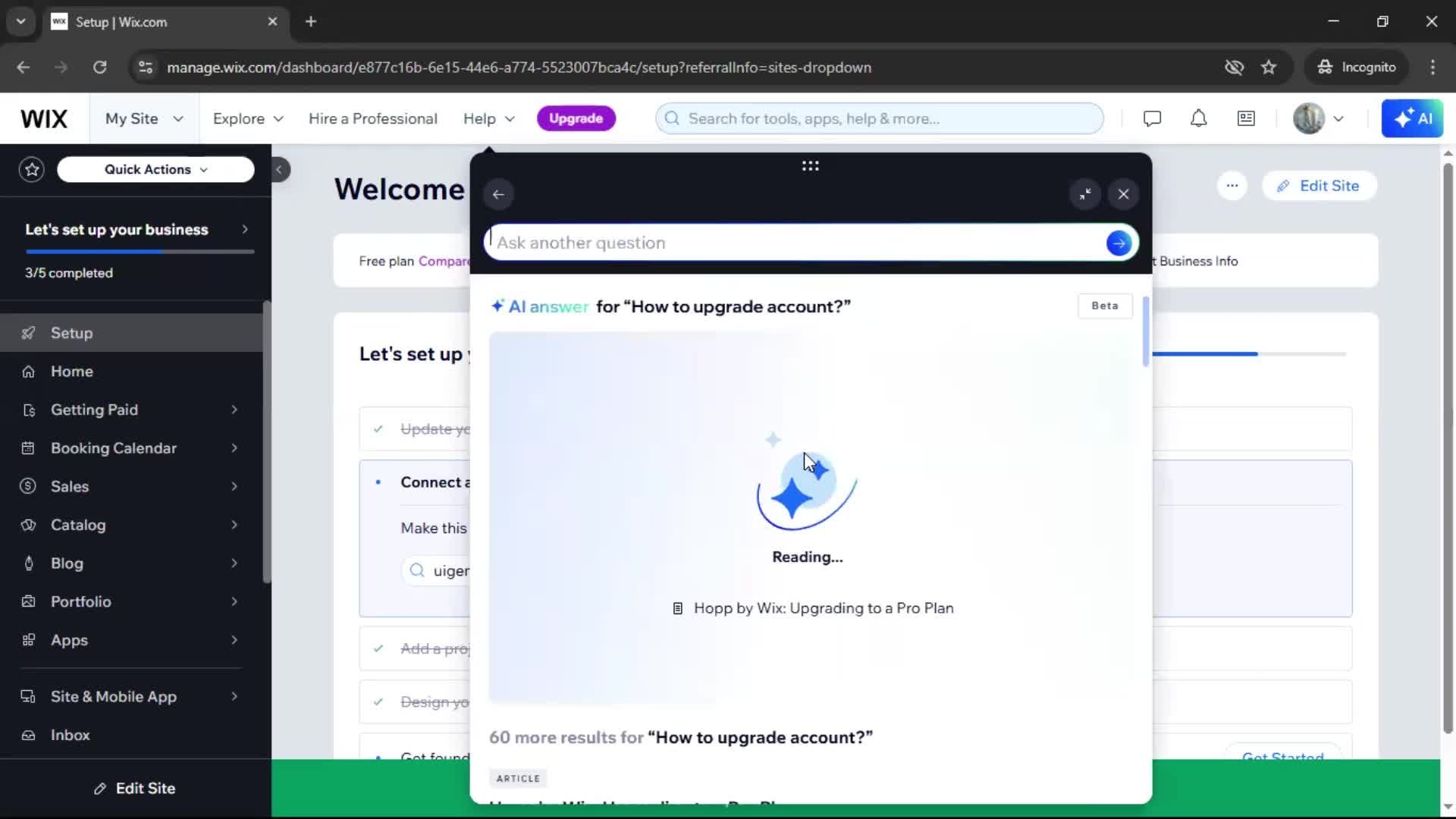 Help center screenshot