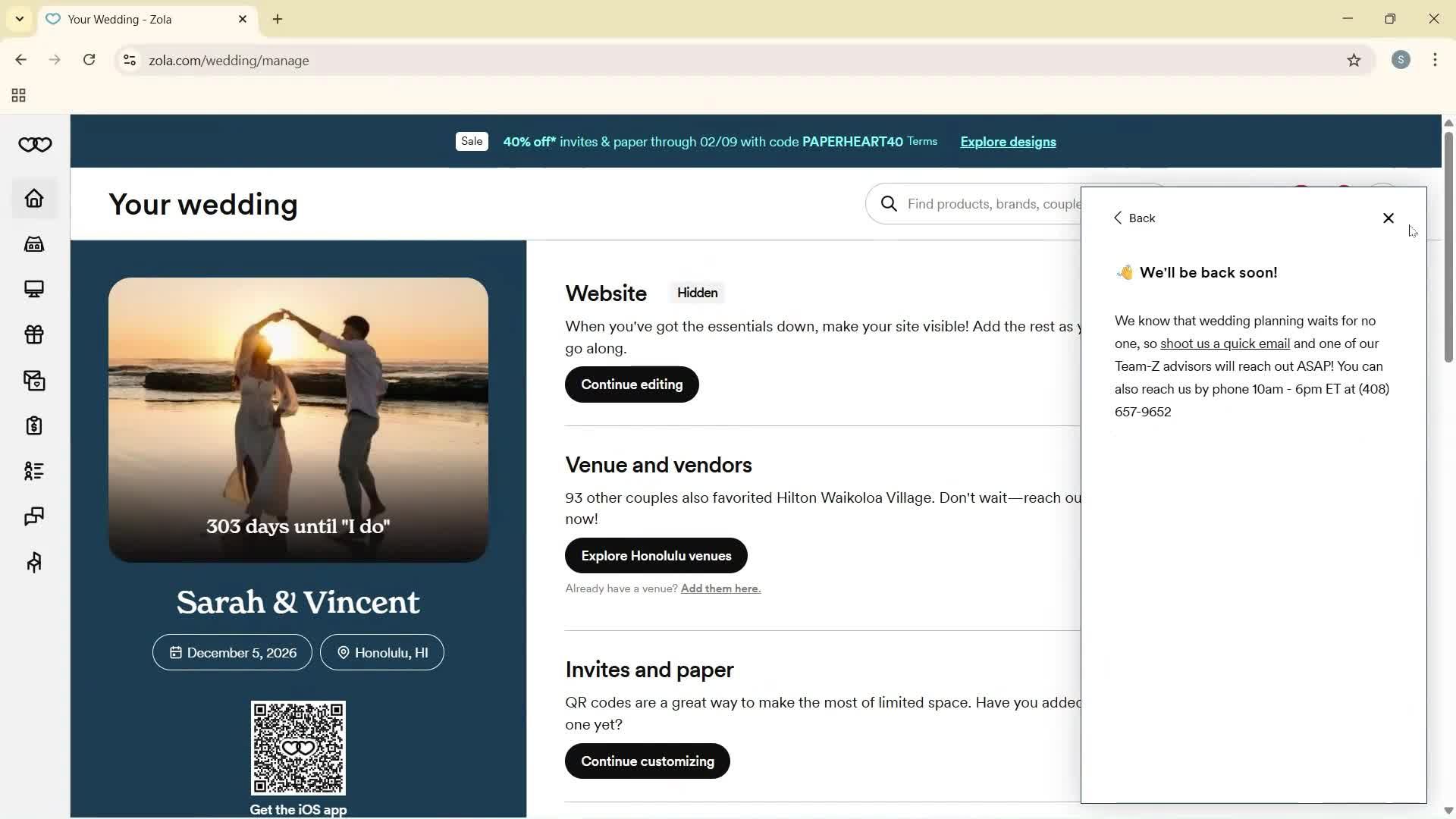 Help center screenshot