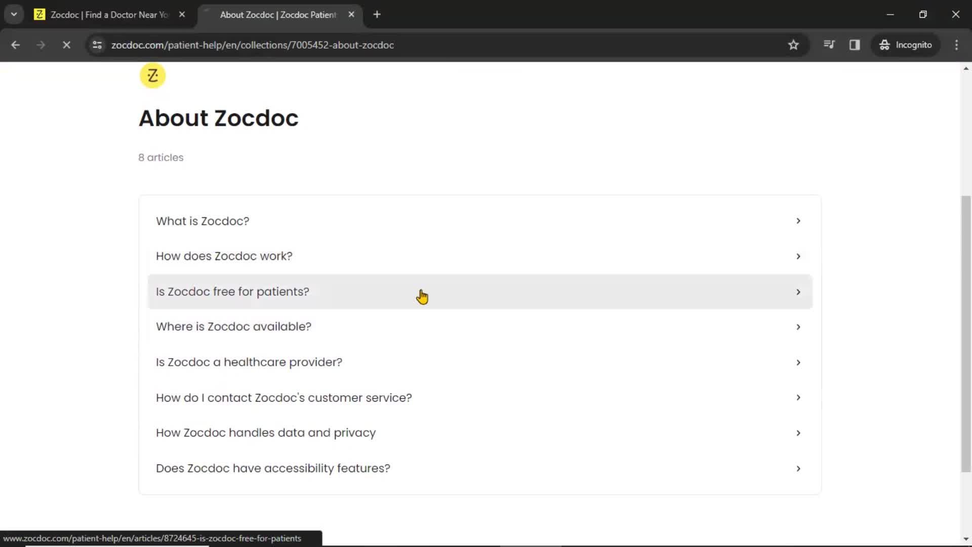 Help center on Zocdoc video thumbnail