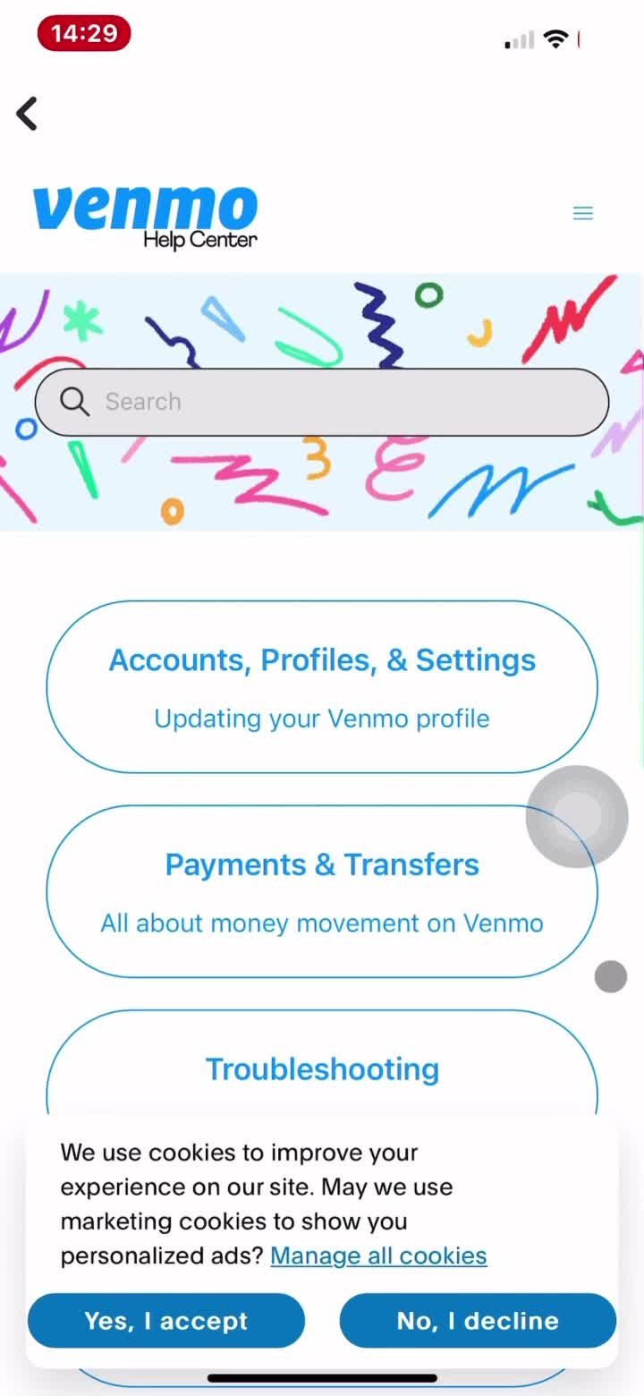 Help center on Venmo video thumbnail