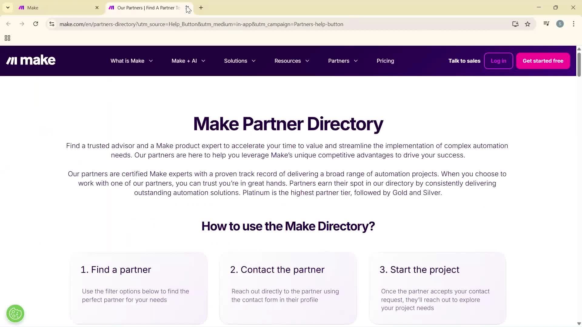 Help center screenshot