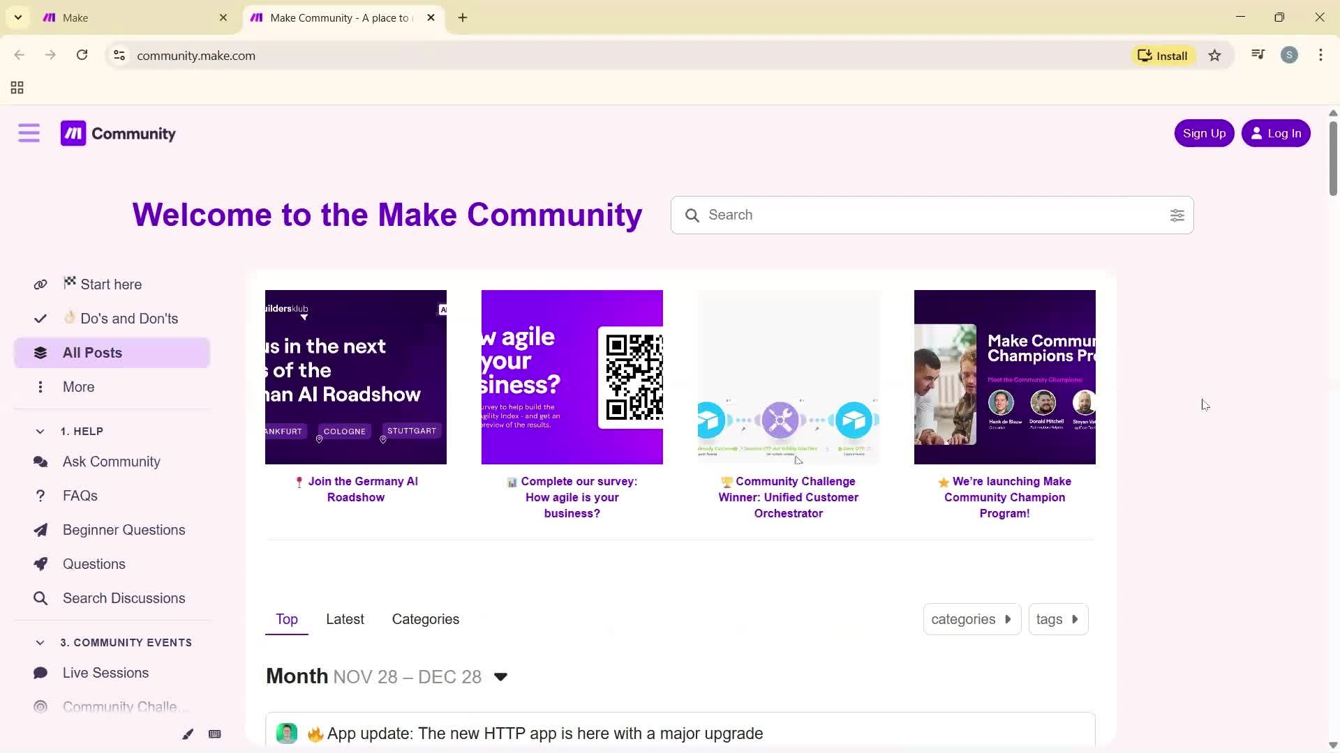 Help center screenshot