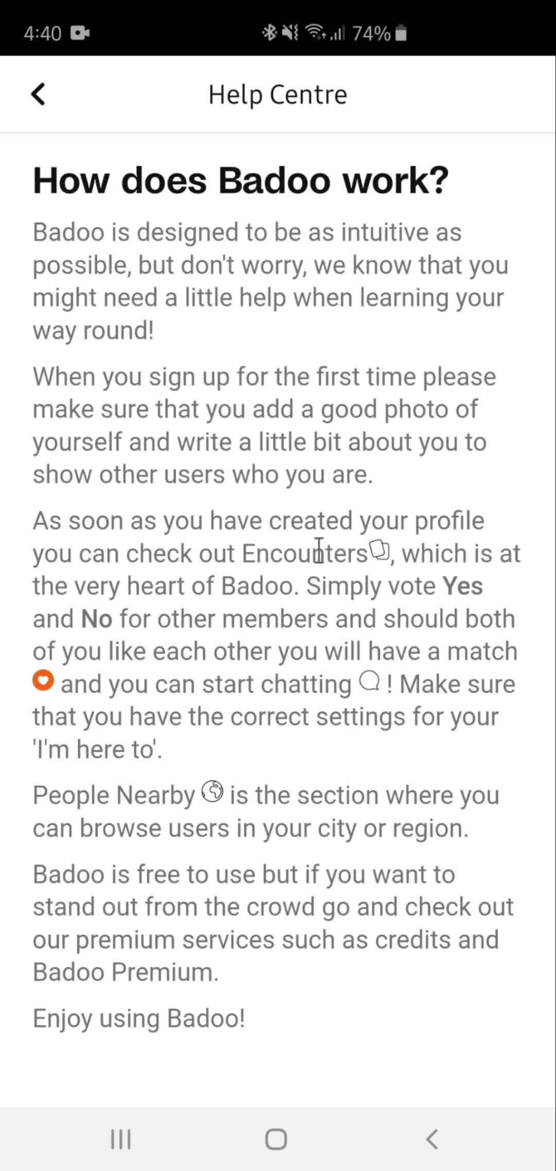 Help center on Badoo video thumbnail