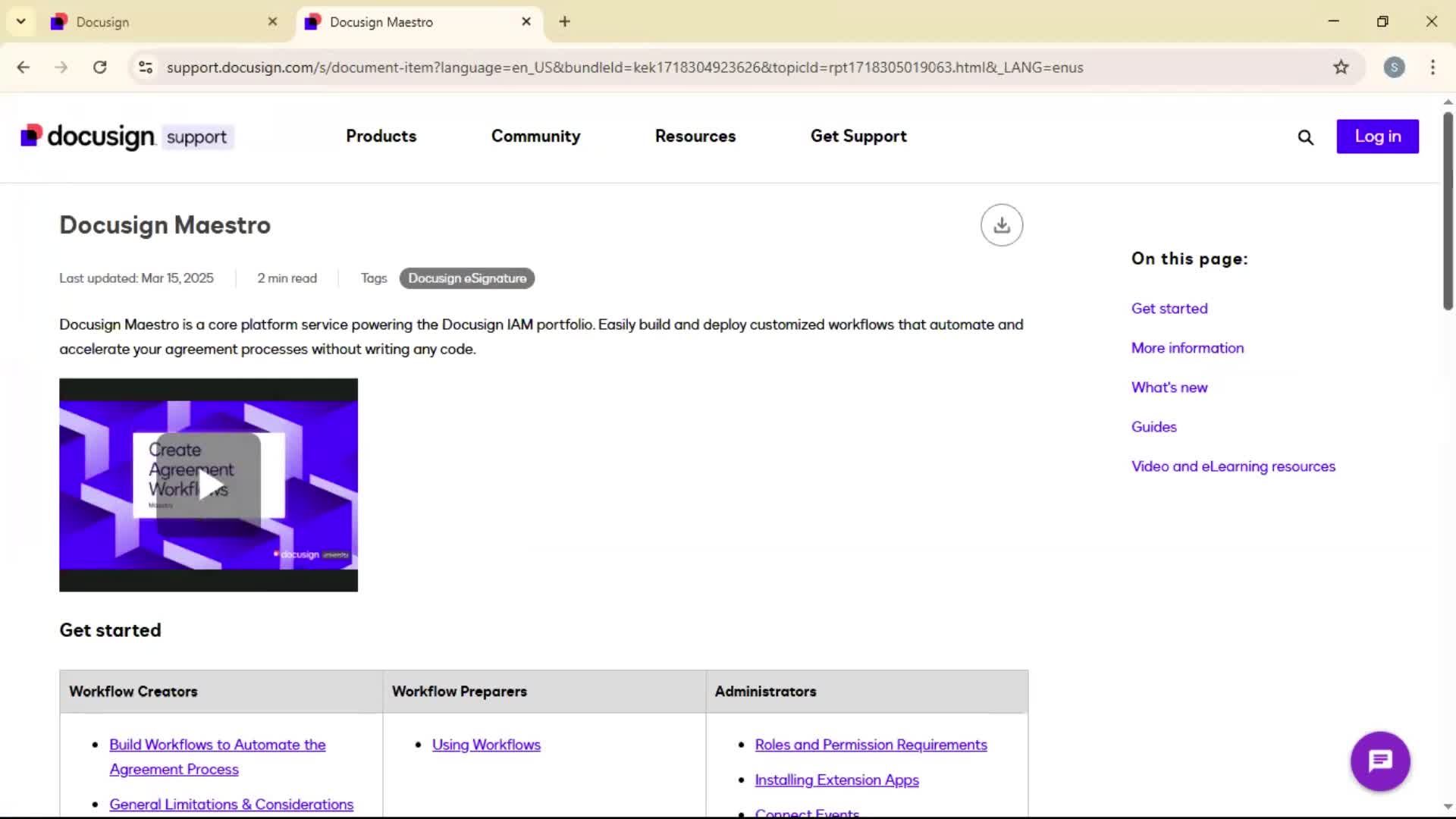 Help center on Docusign video thumbnail