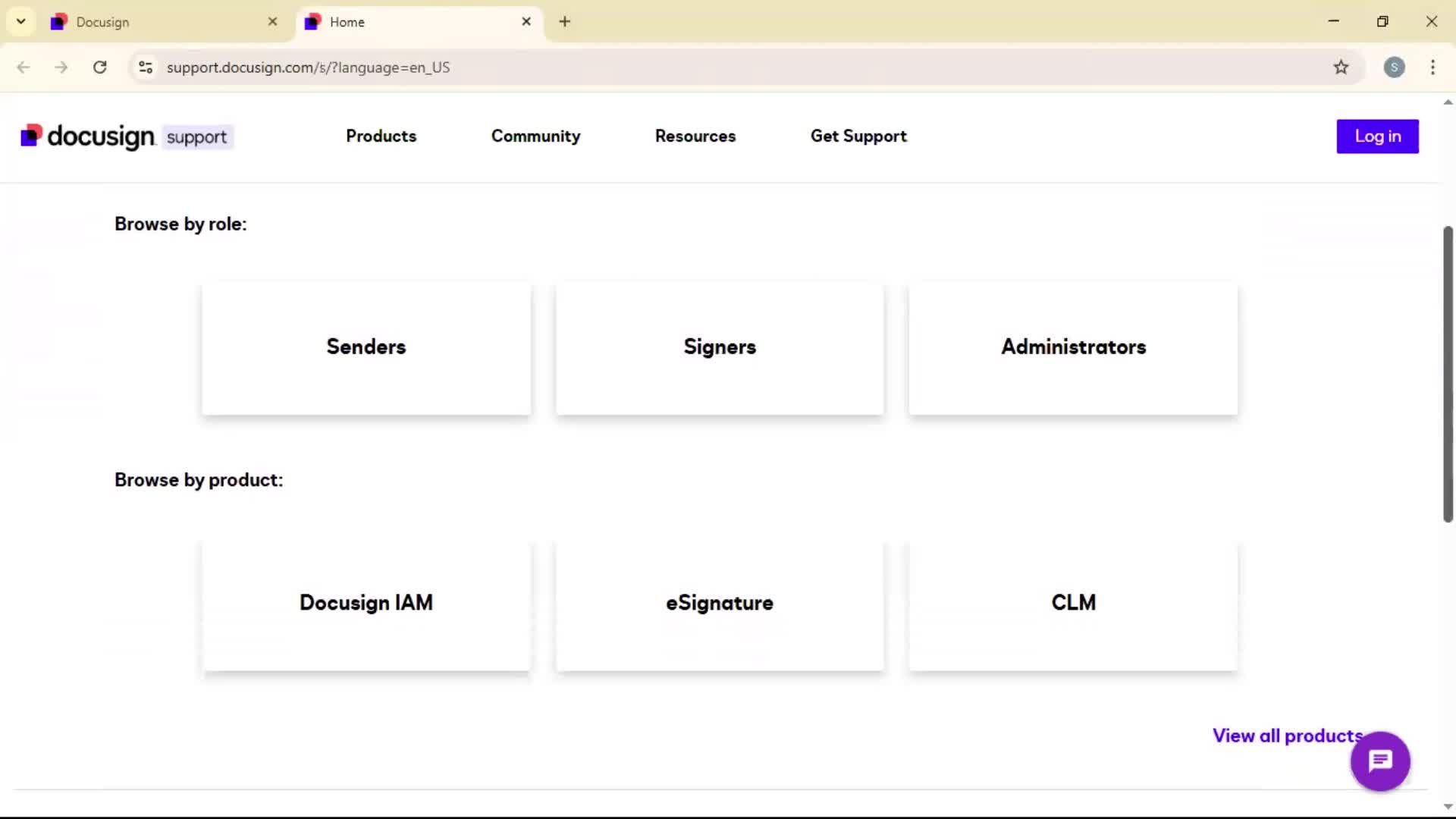 Help center screenshot