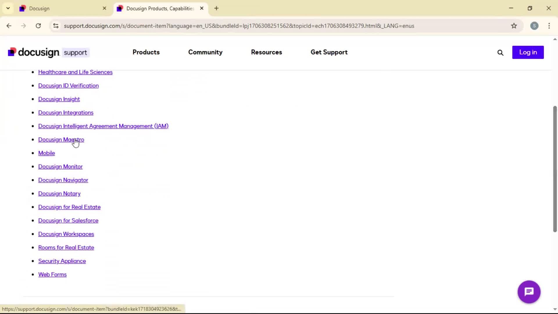 Help center screenshot