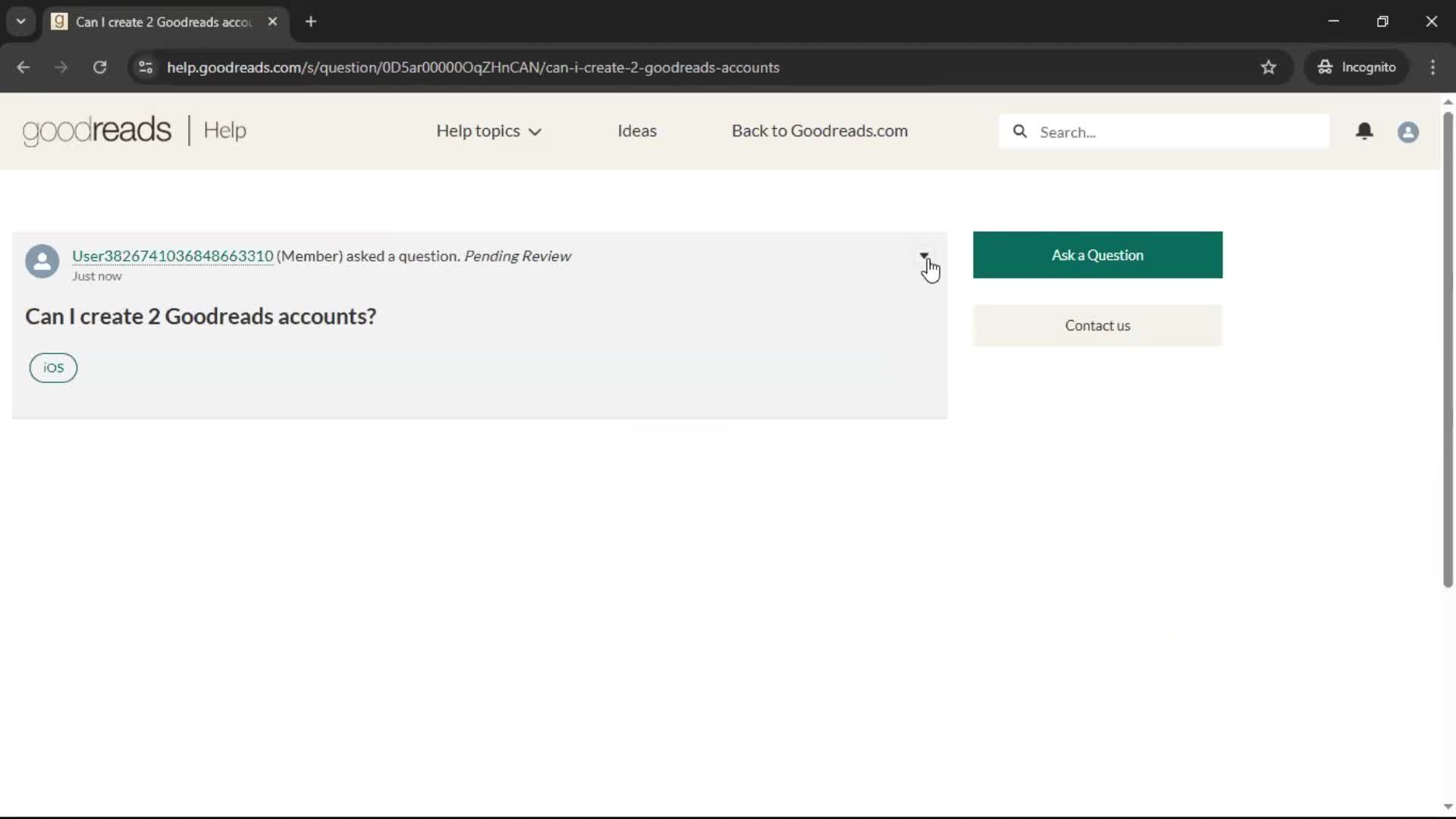 Help center screenshot