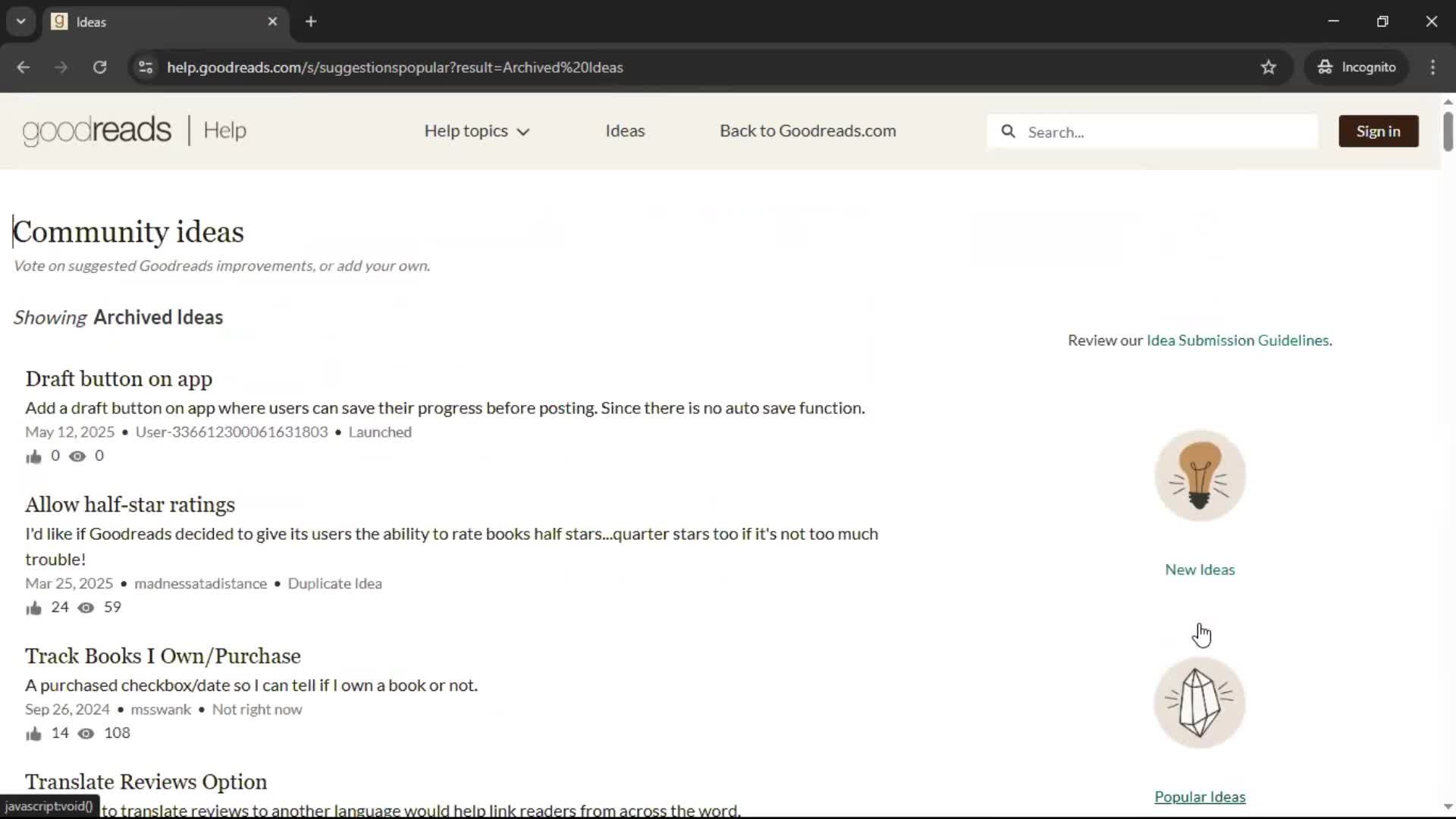Help center screenshot