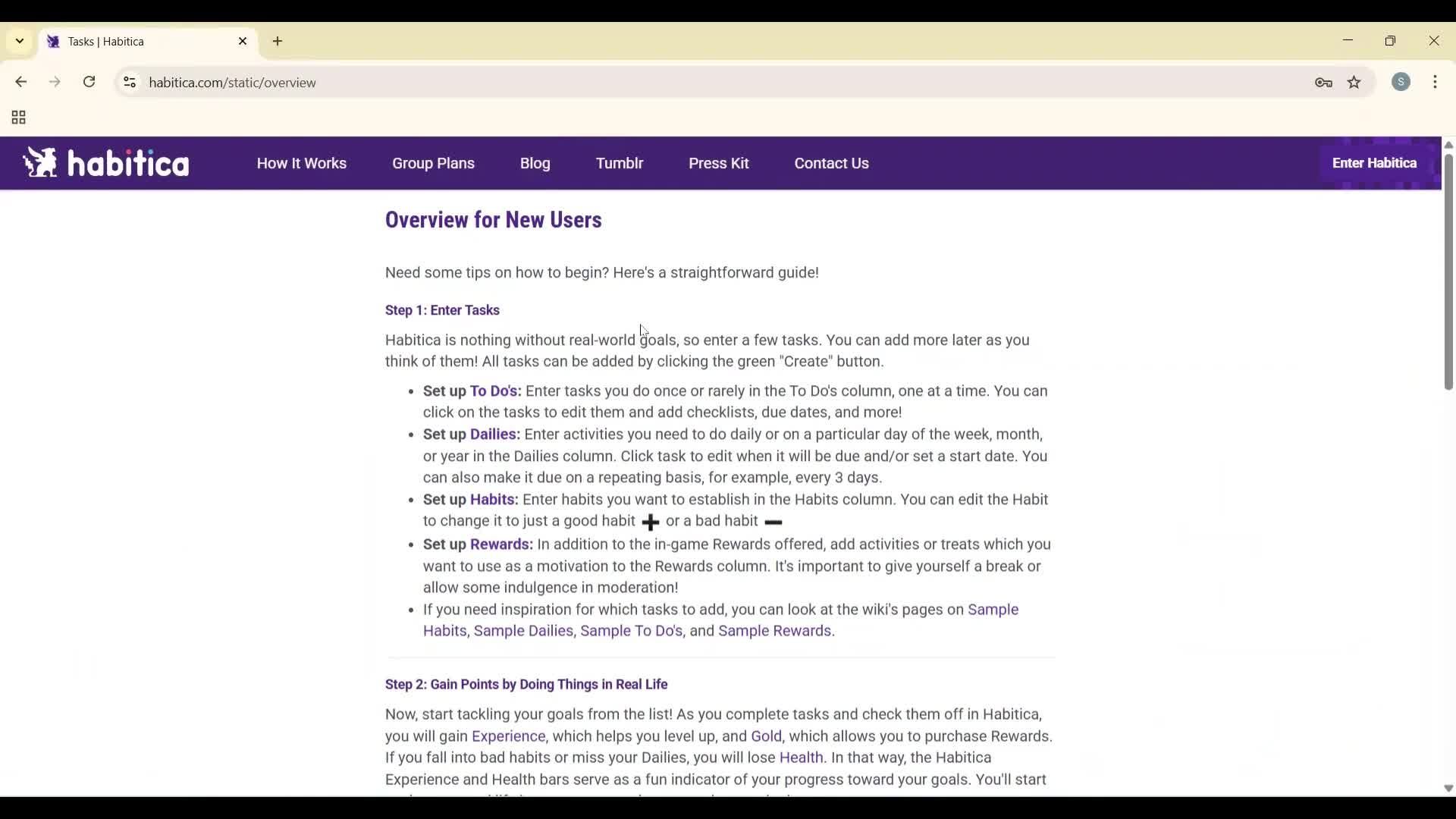 Help center screenshot