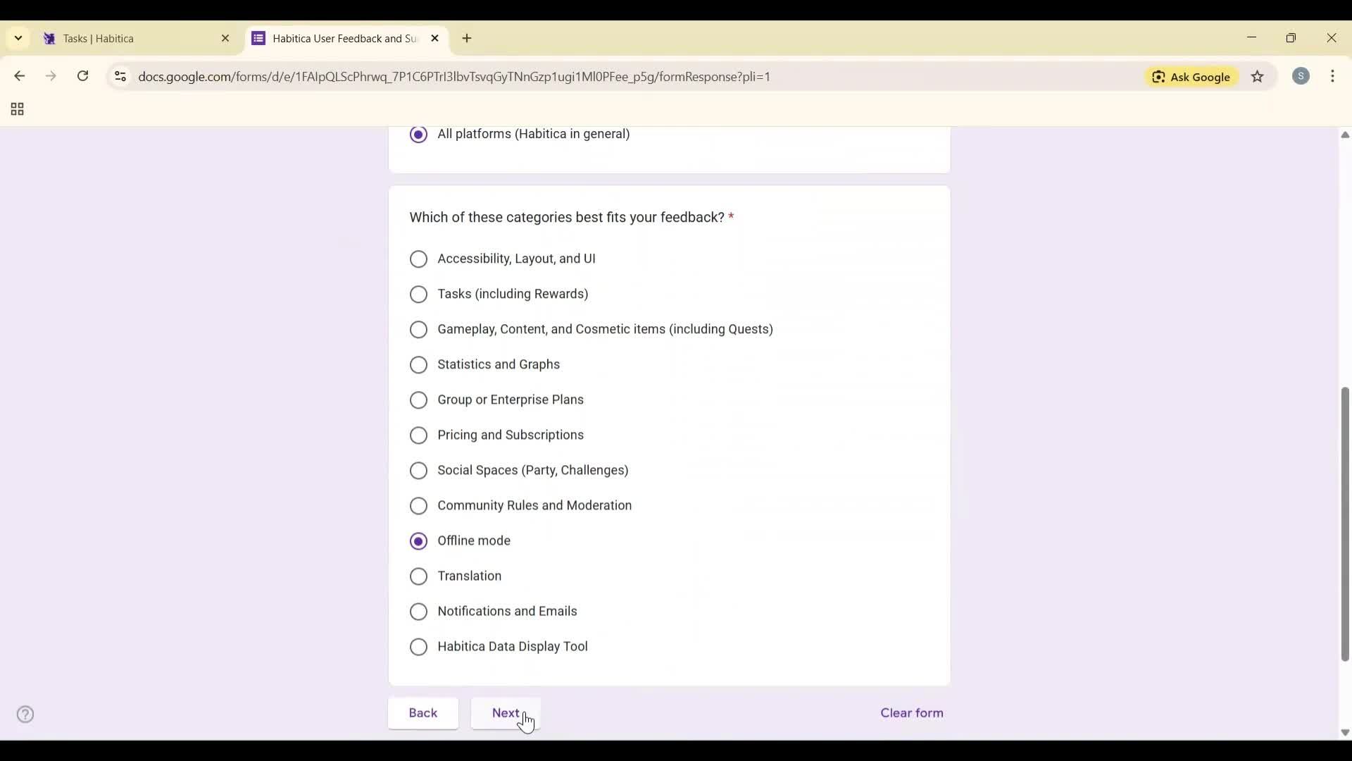Help center screenshot