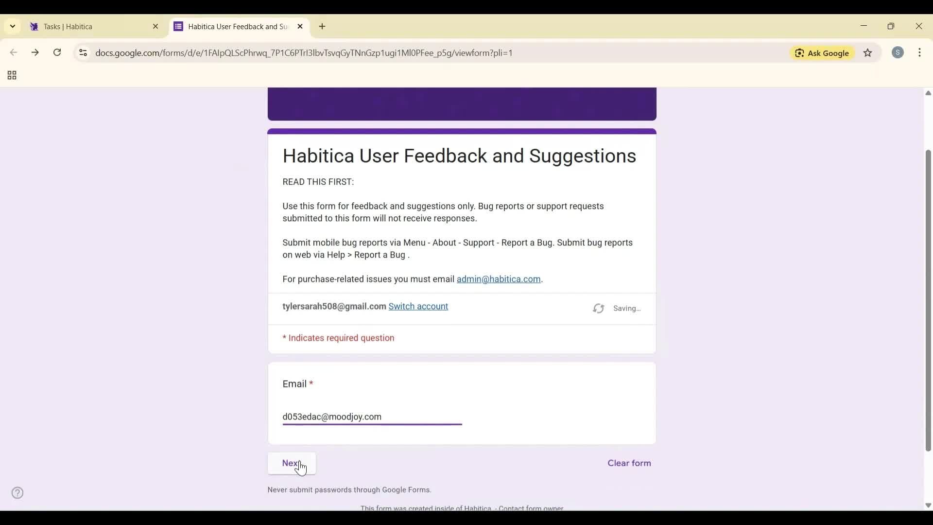 Help center screenshot