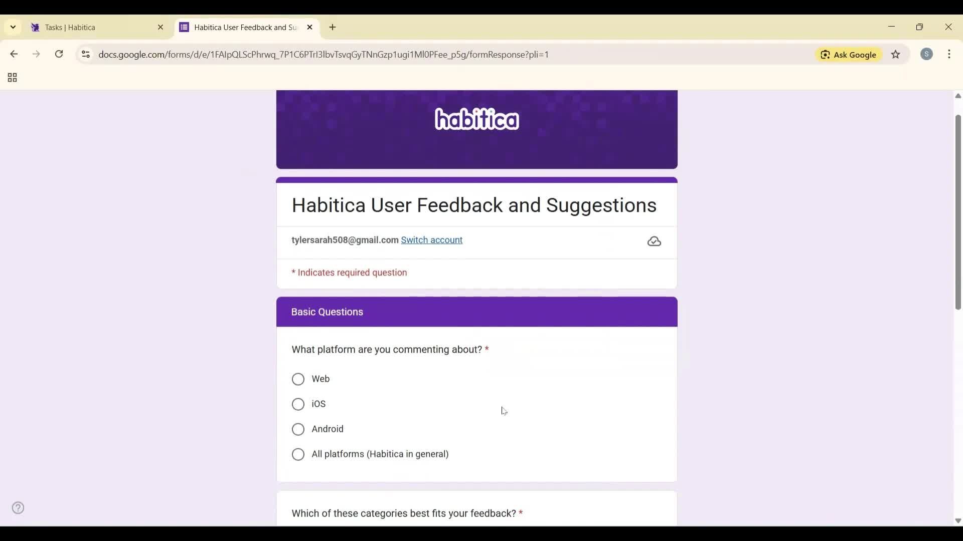 Help center screenshot