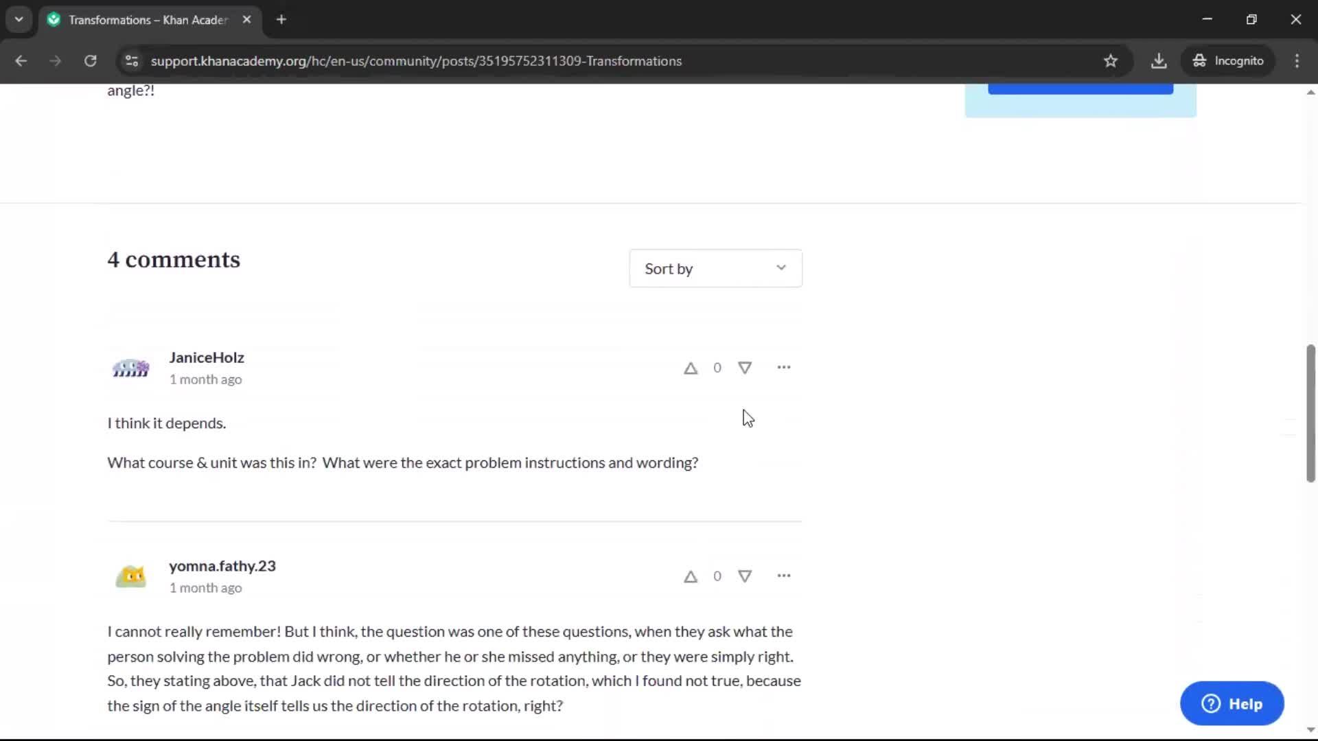 Help center screenshot