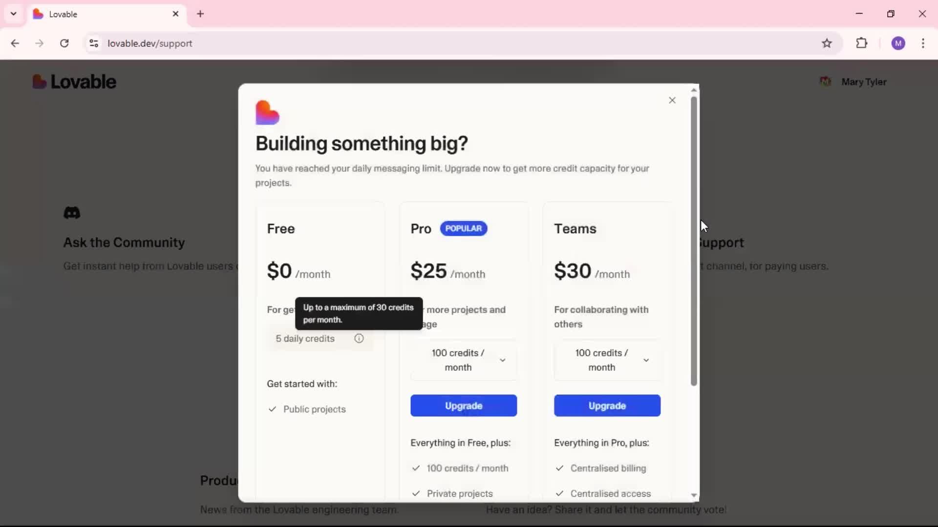 Help center screenshot