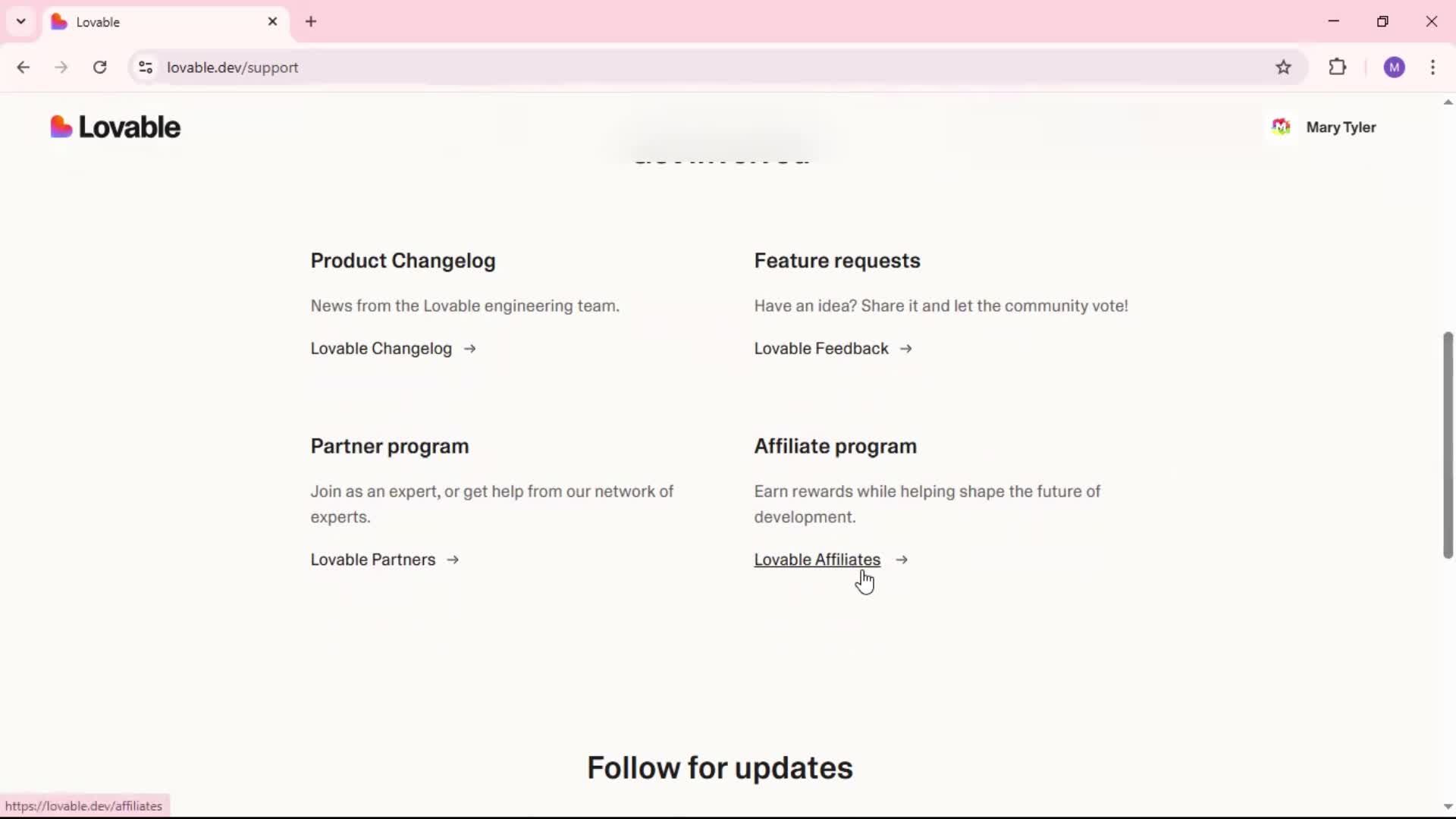 Help center screenshot
