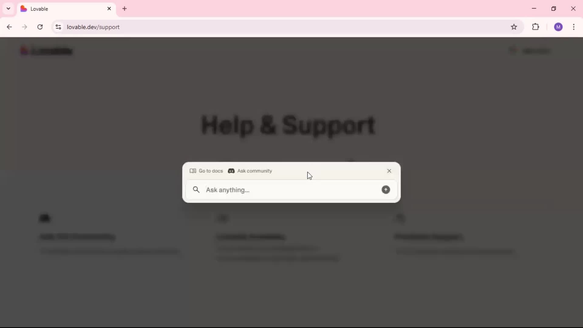 Help center screenshot