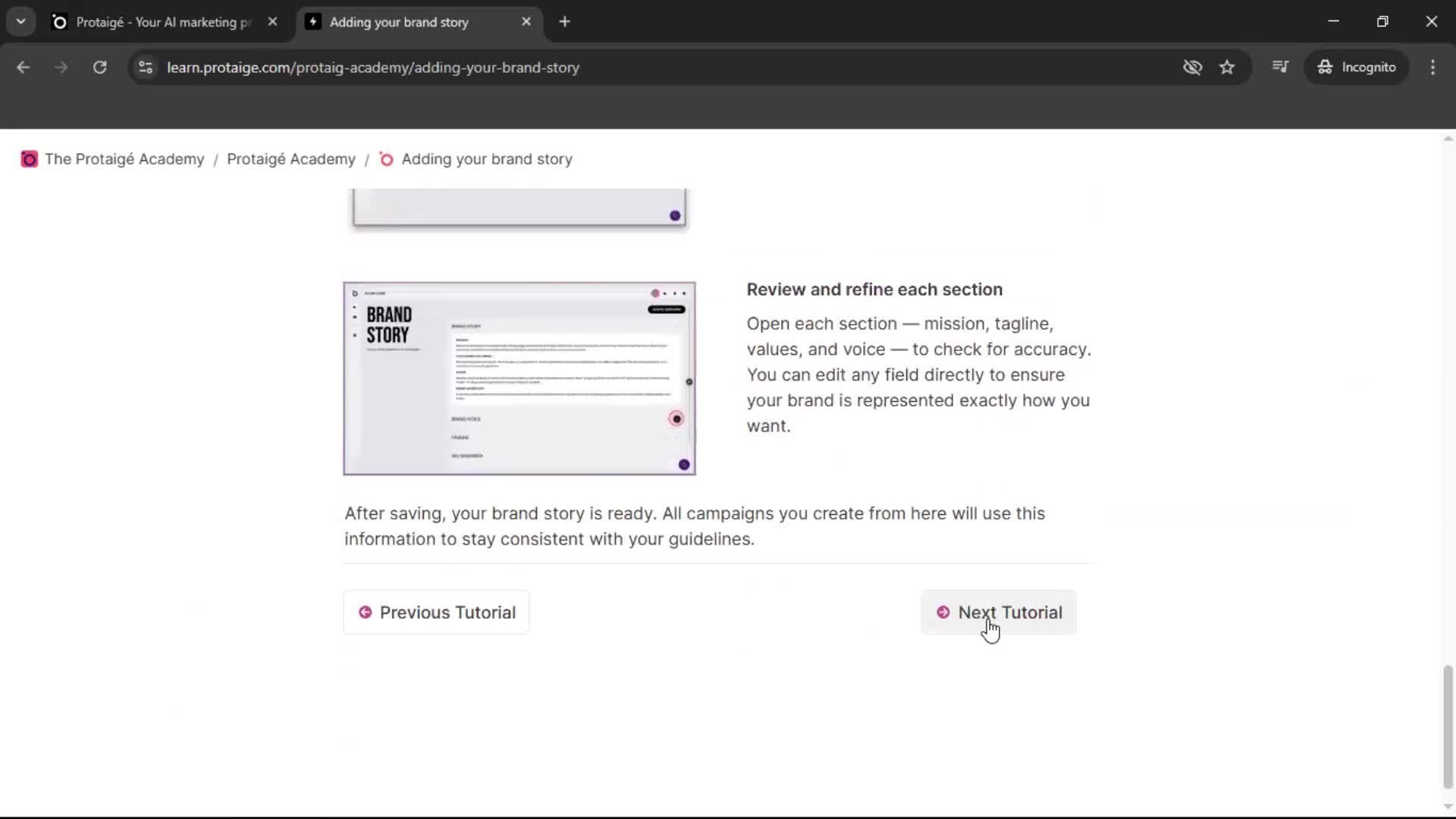 Help center screenshot