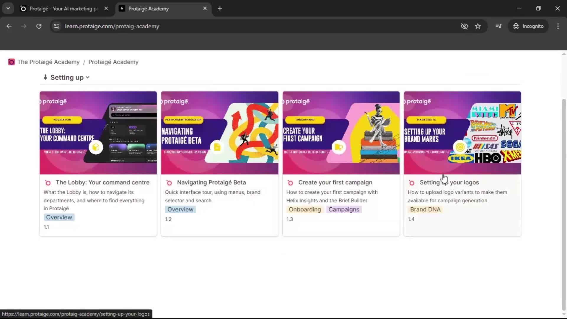 Help center screenshot