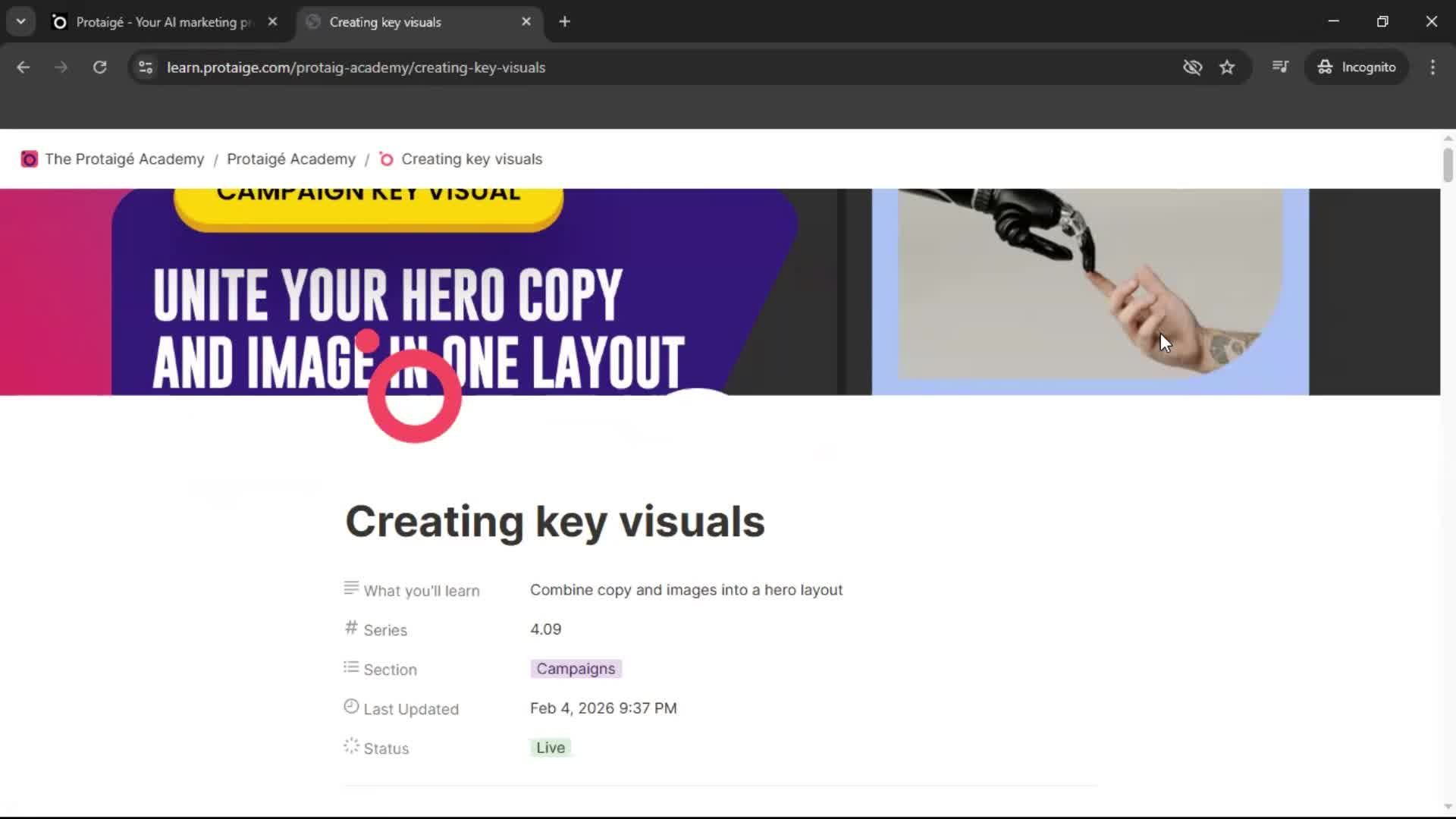 Help center screenshot