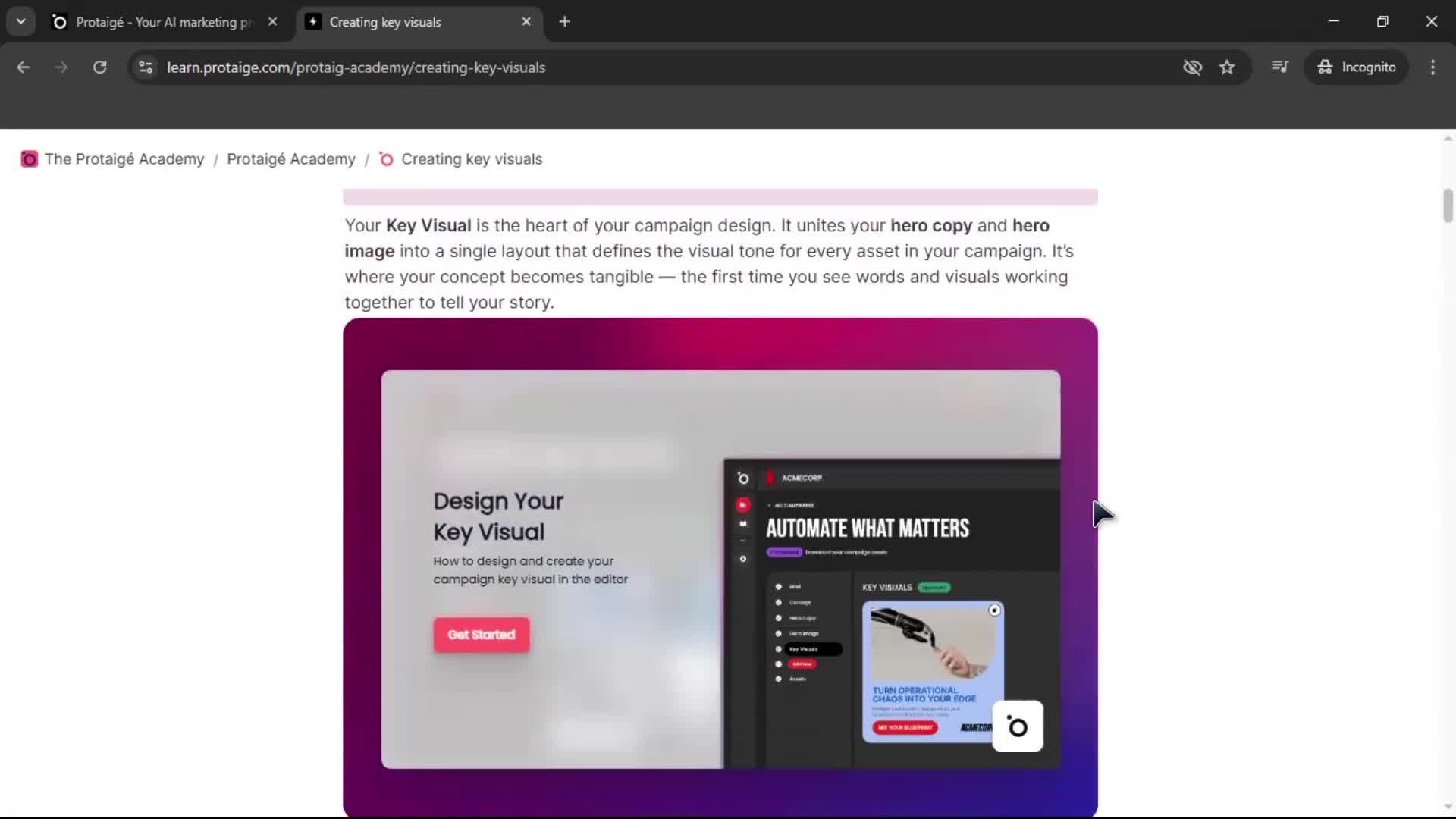 Help center screenshot