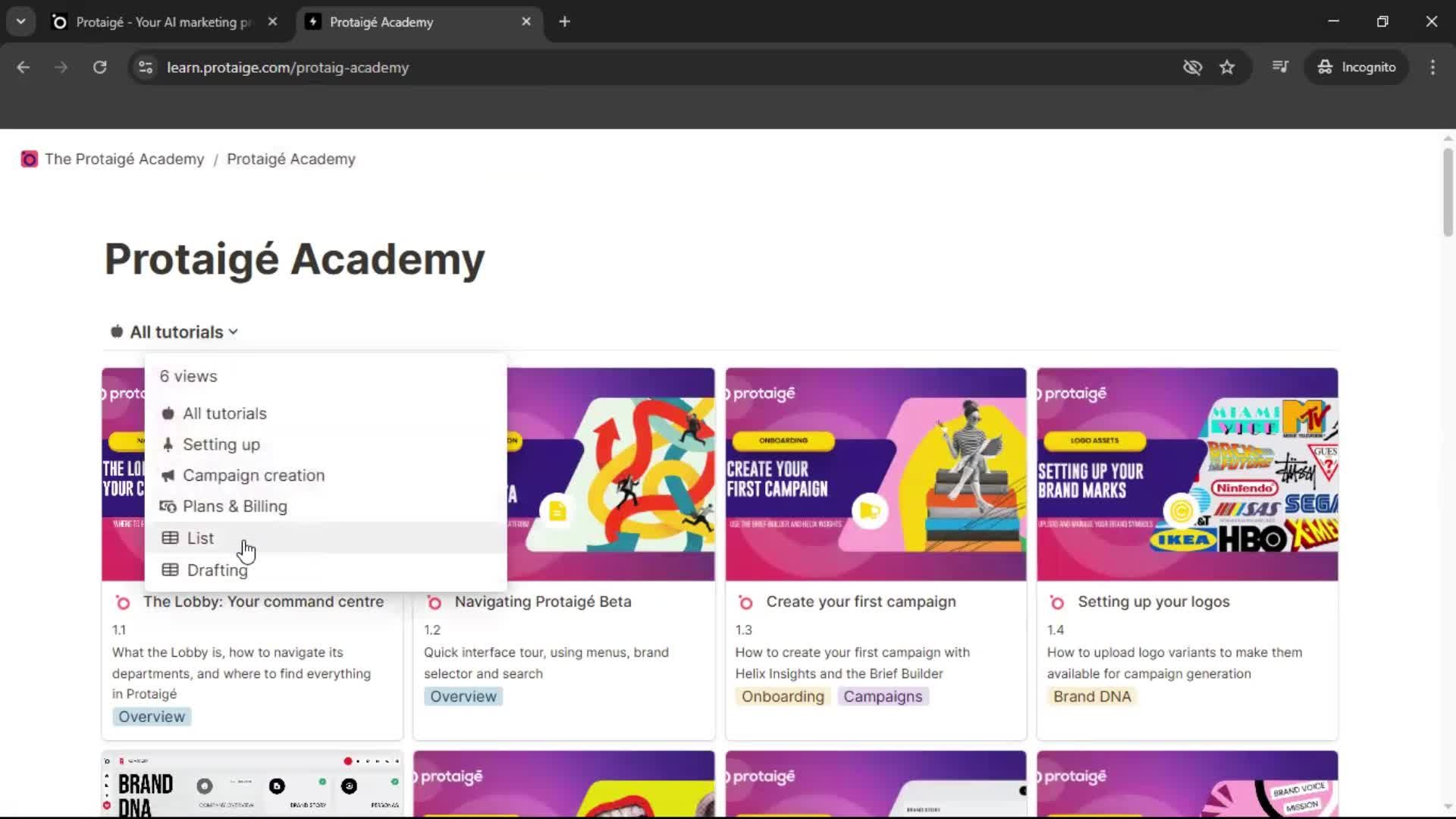 Help center screenshot