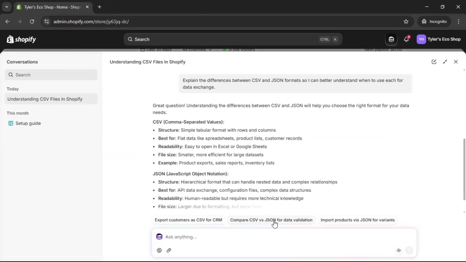 Help center screenshot