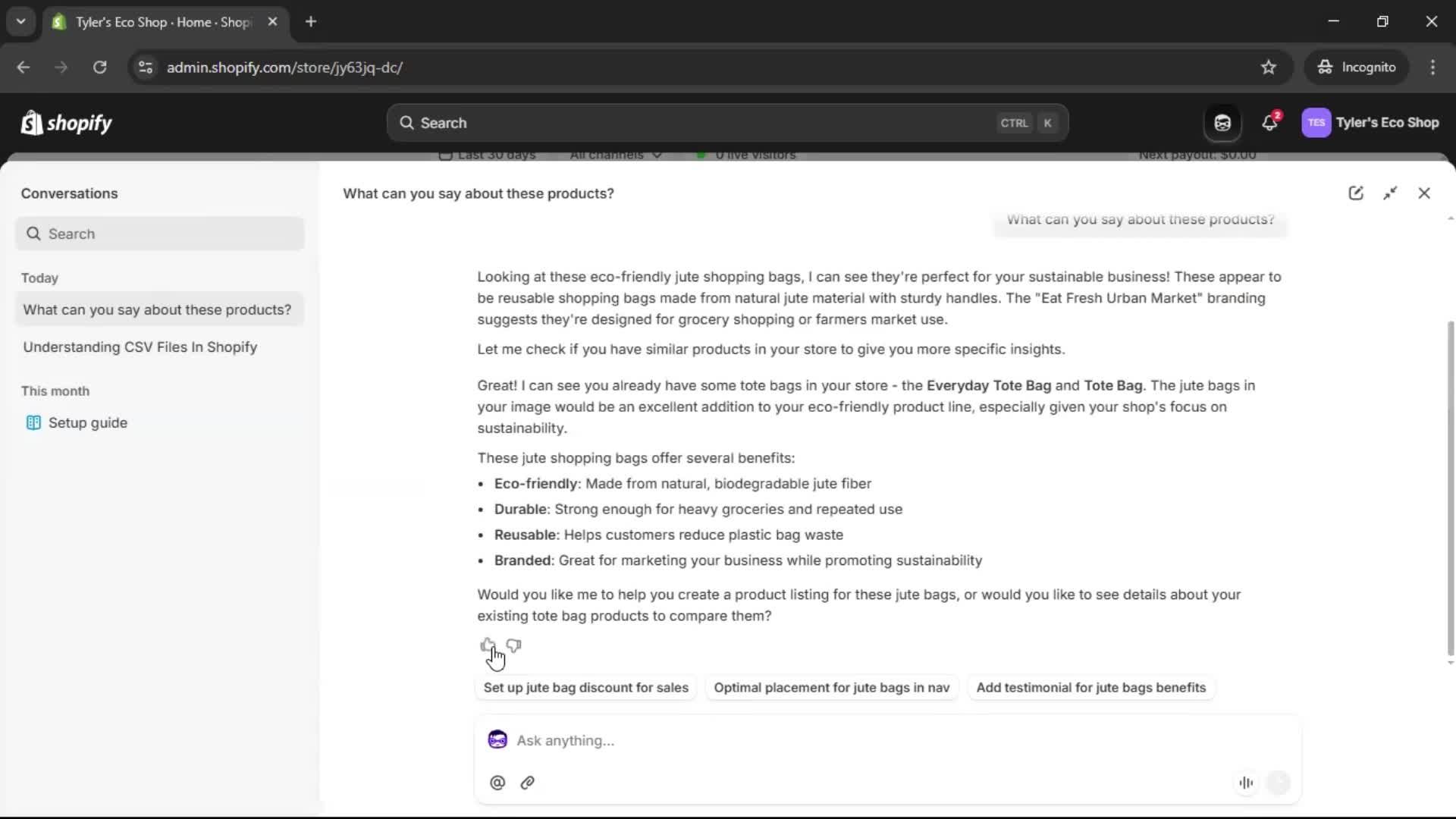 Help center screenshot
