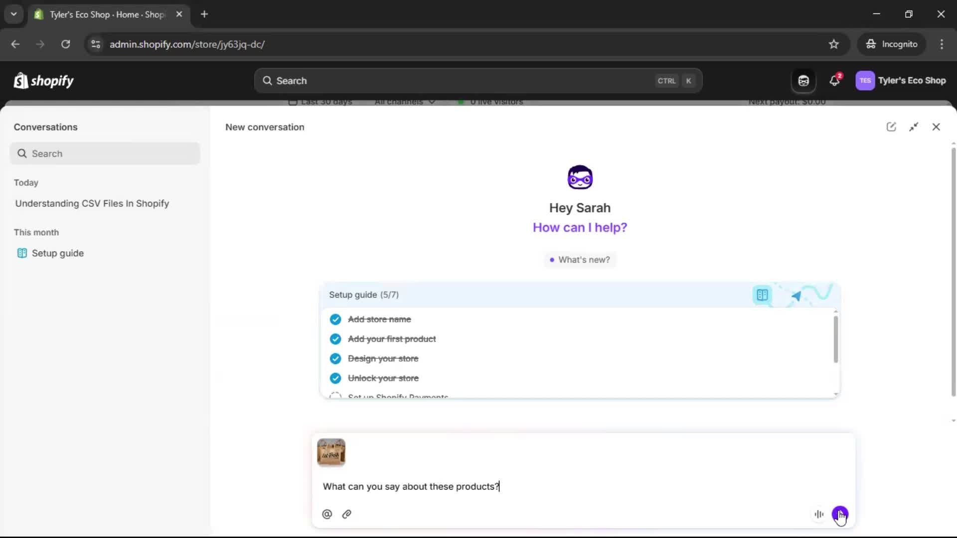 Help center screenshot