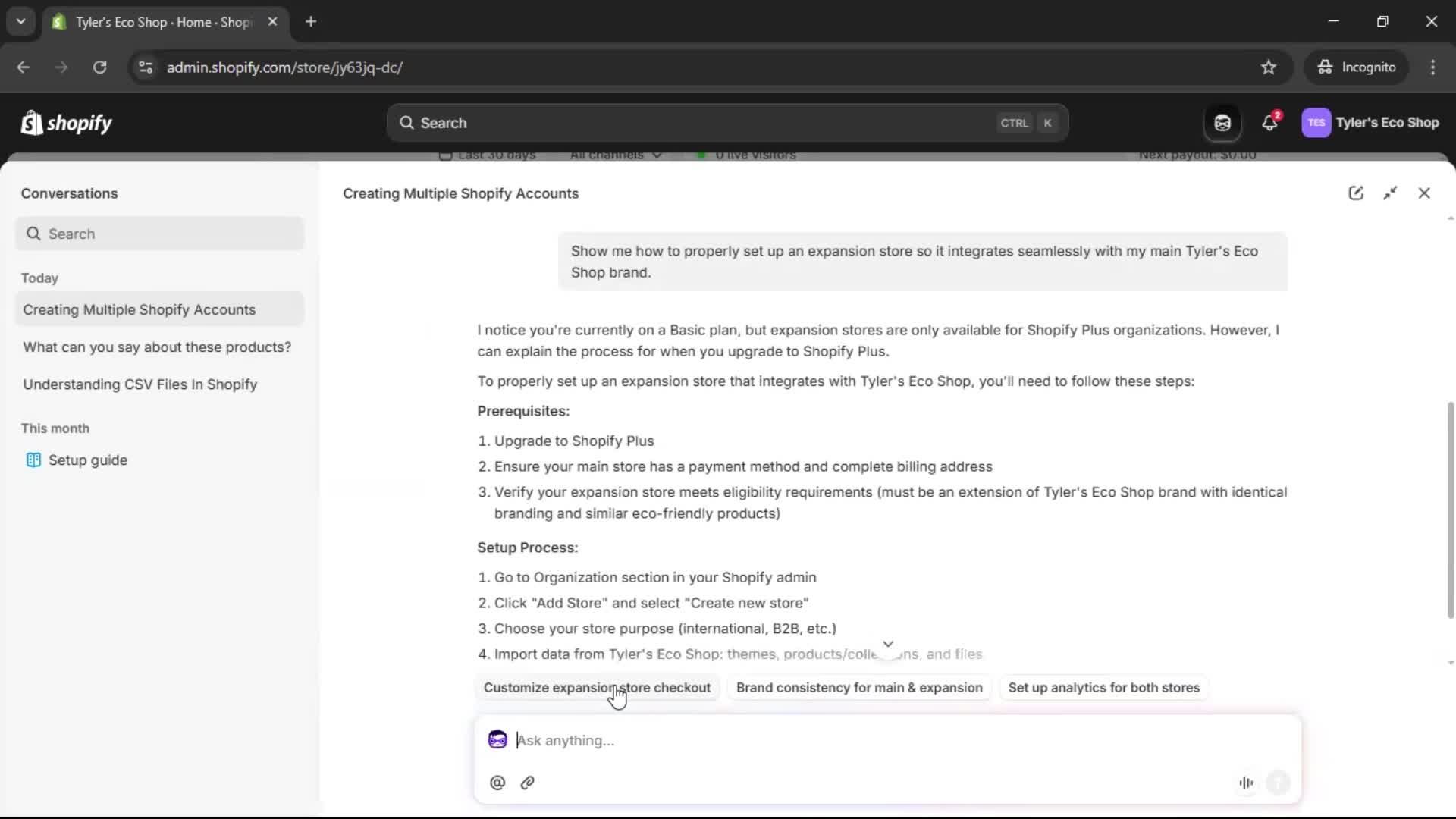 Help center screenshot