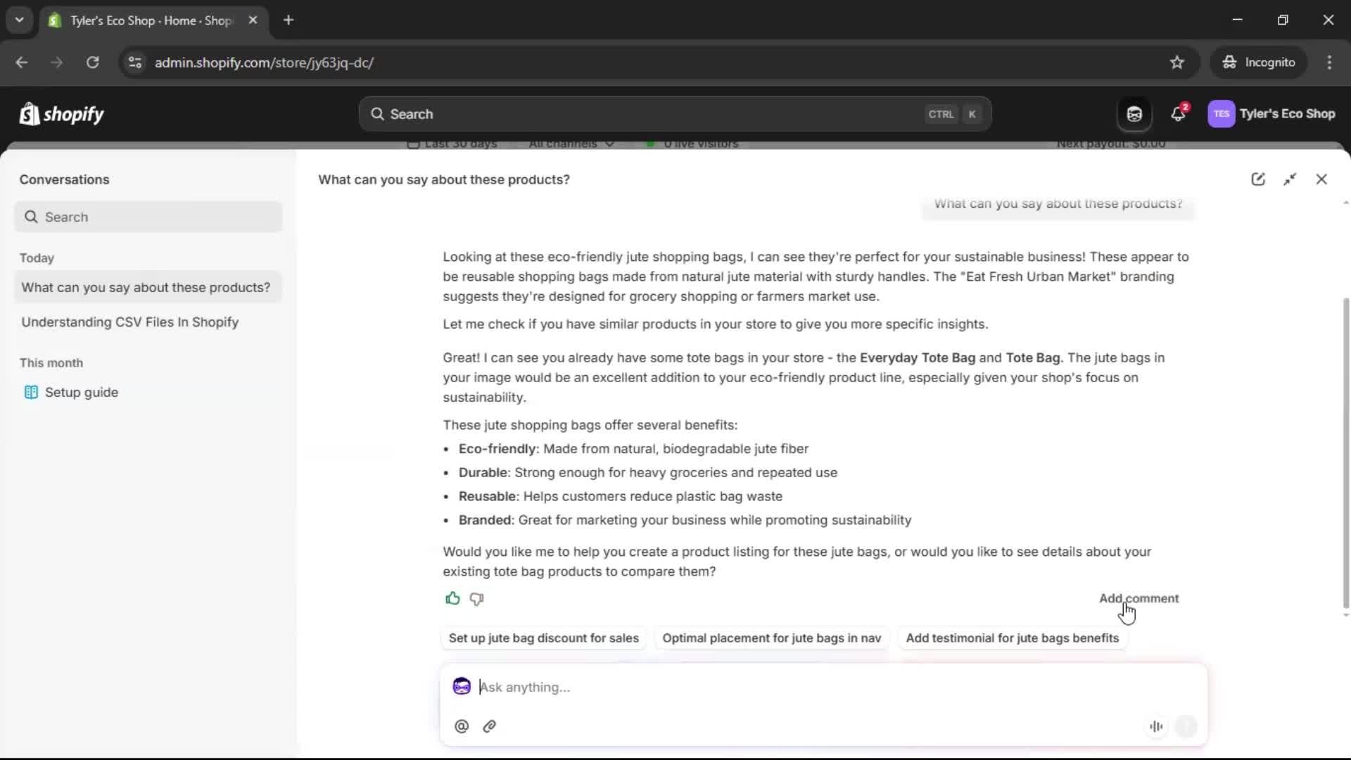 Help center screenshot