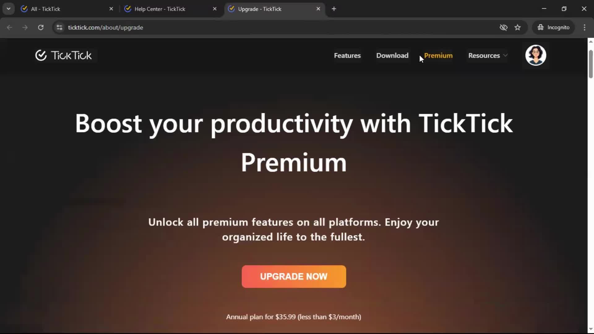 Help center screenshot