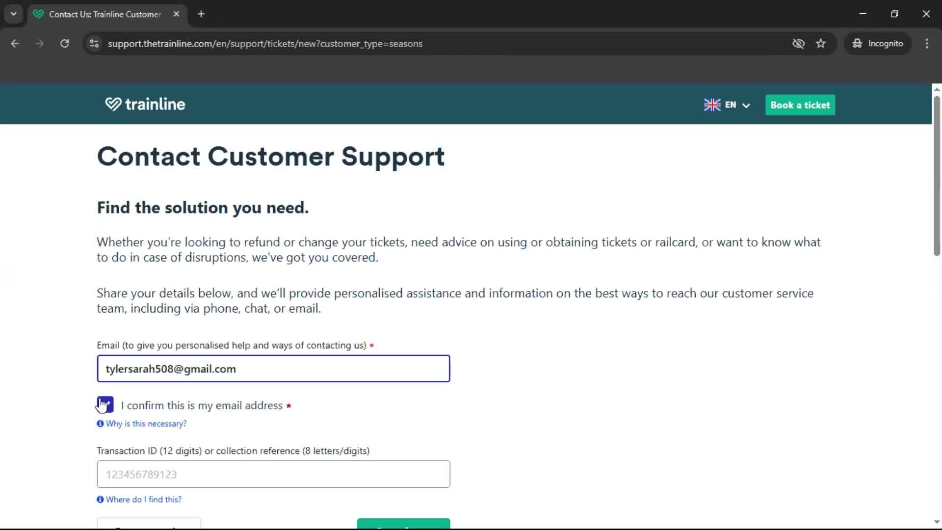 Help center screenshot