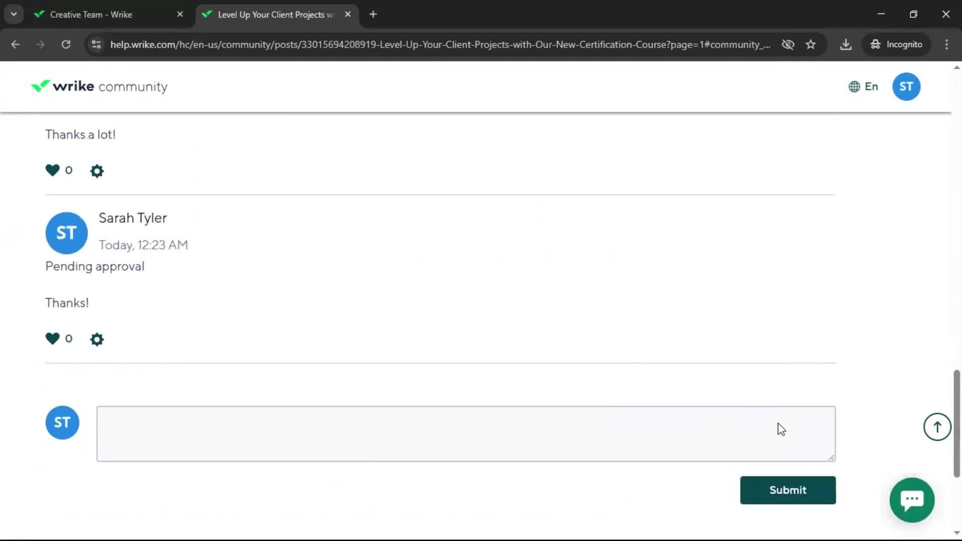 Help center screenshot