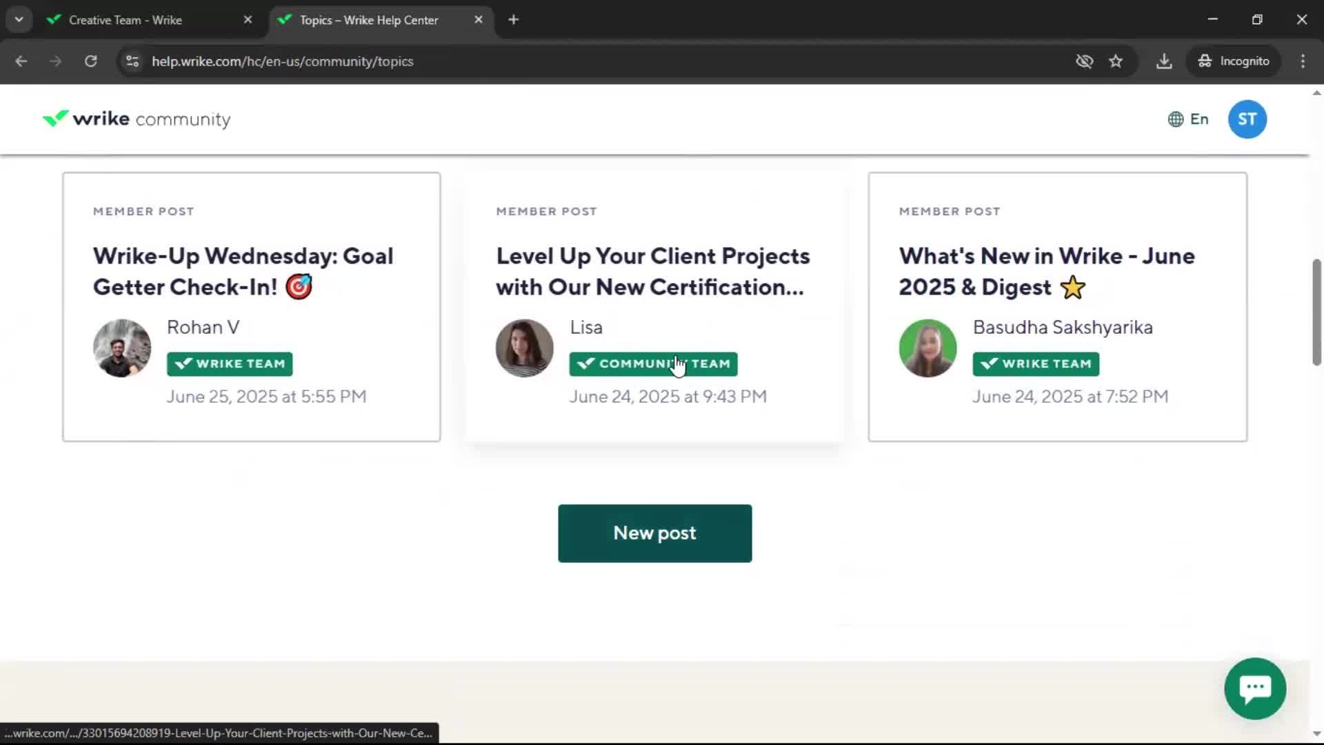 Help center screenshot