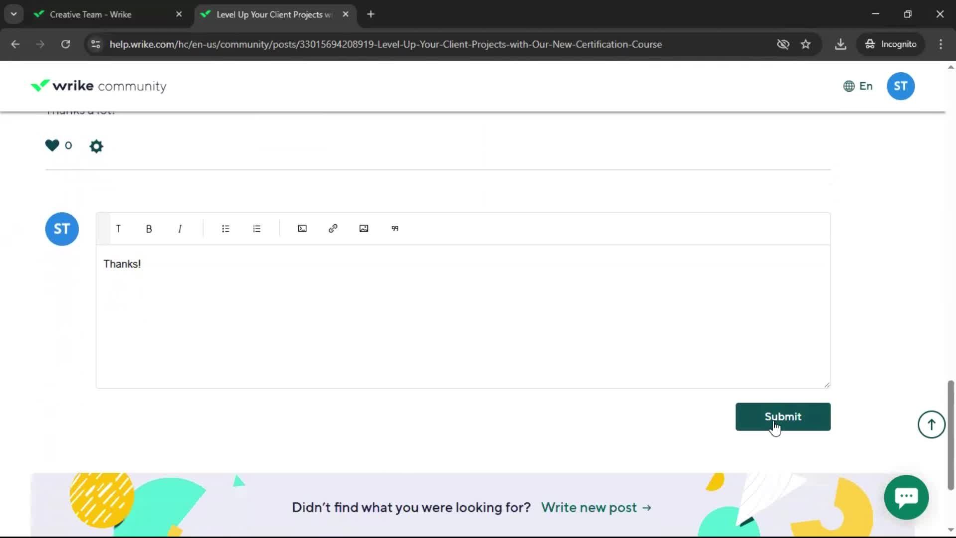 Help center screenshot