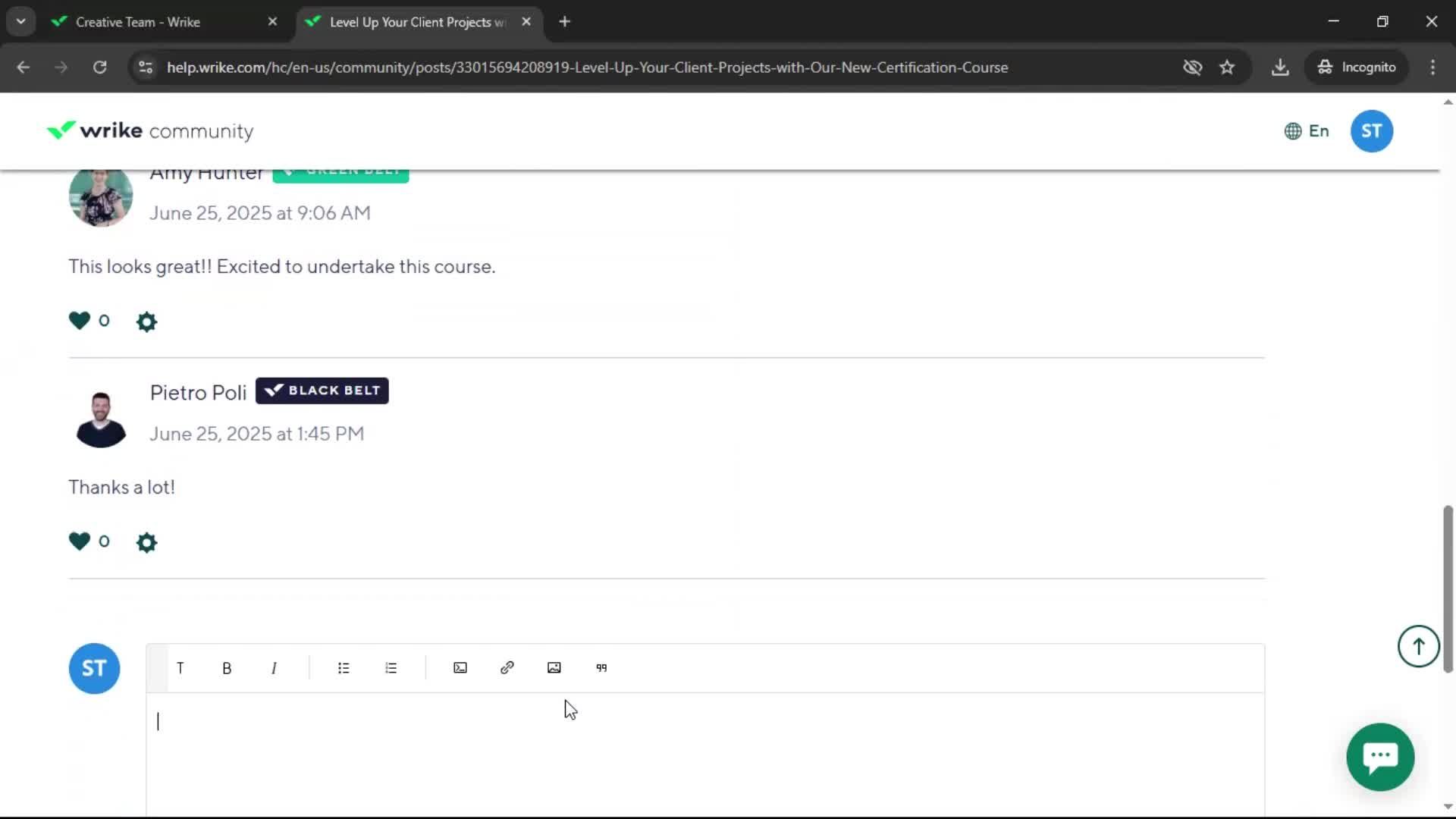 Help center screenshot