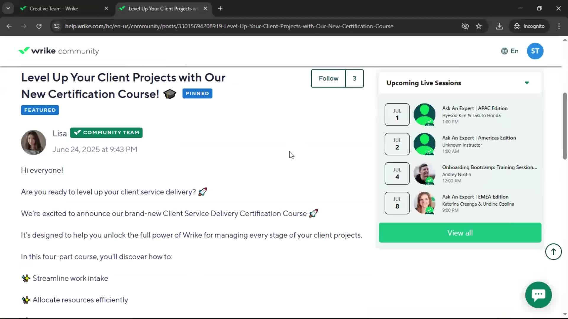 Help center screenshot