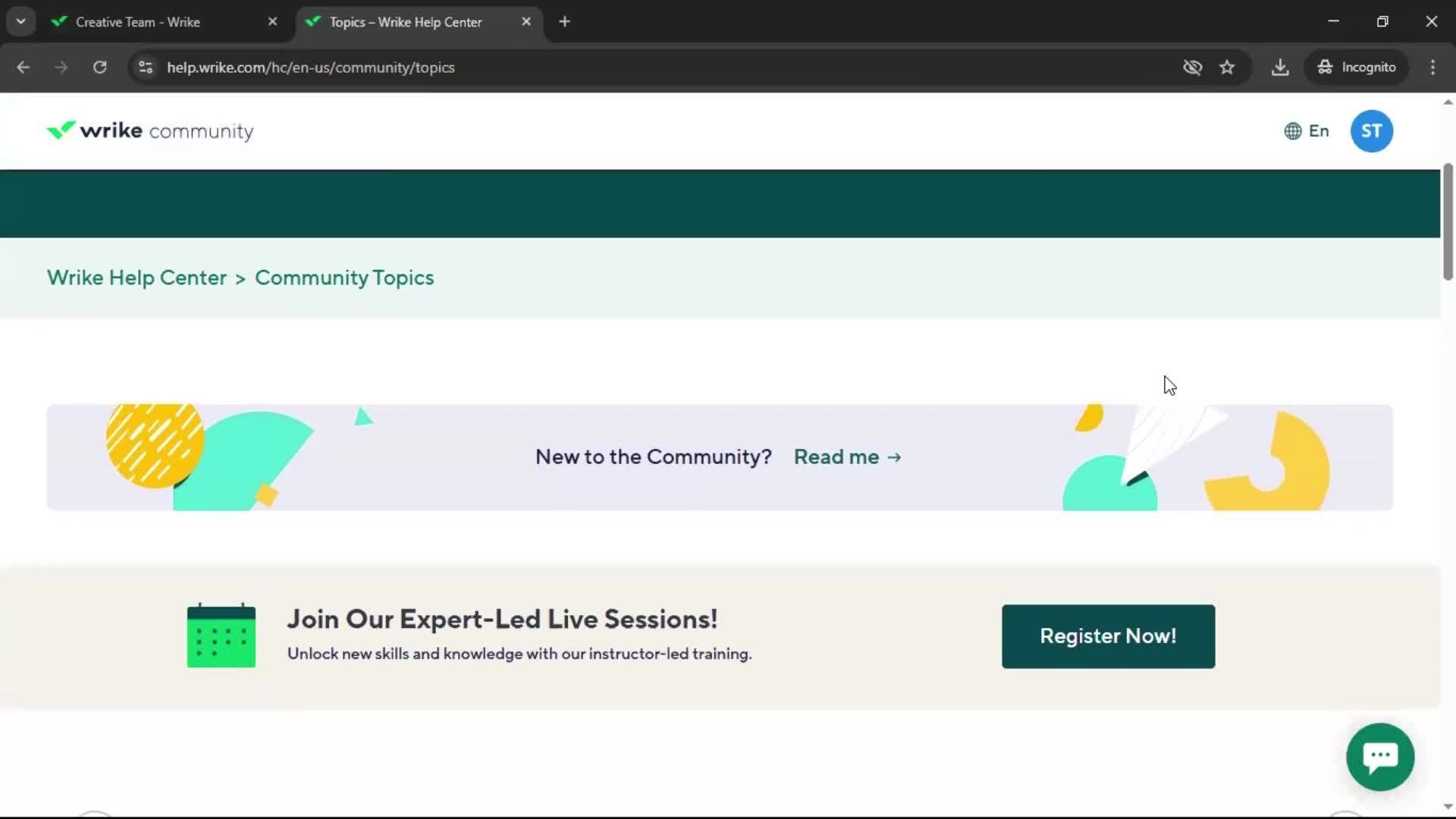 Help center screenshot