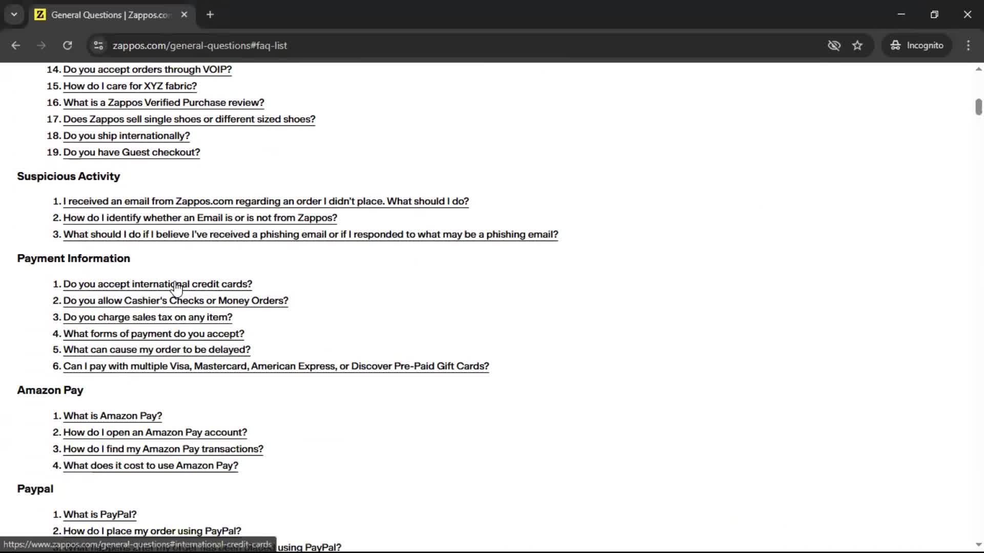 Help center screenshot