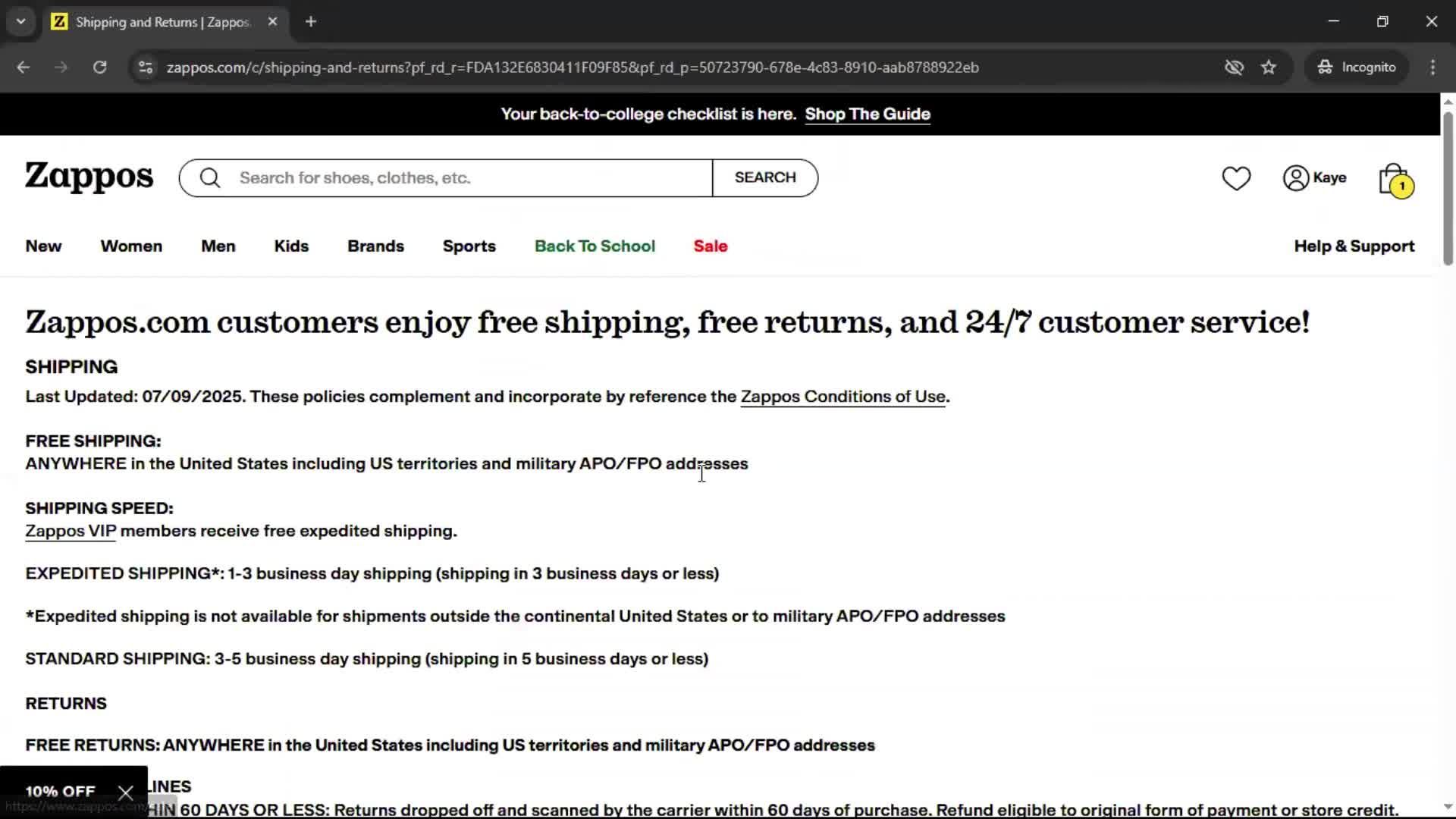 Help center screenshot