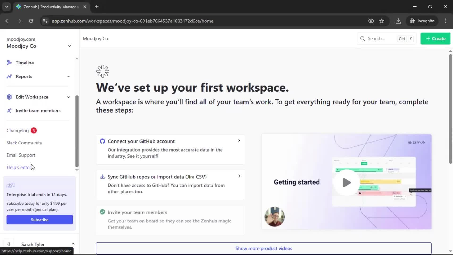 Help center screenshot