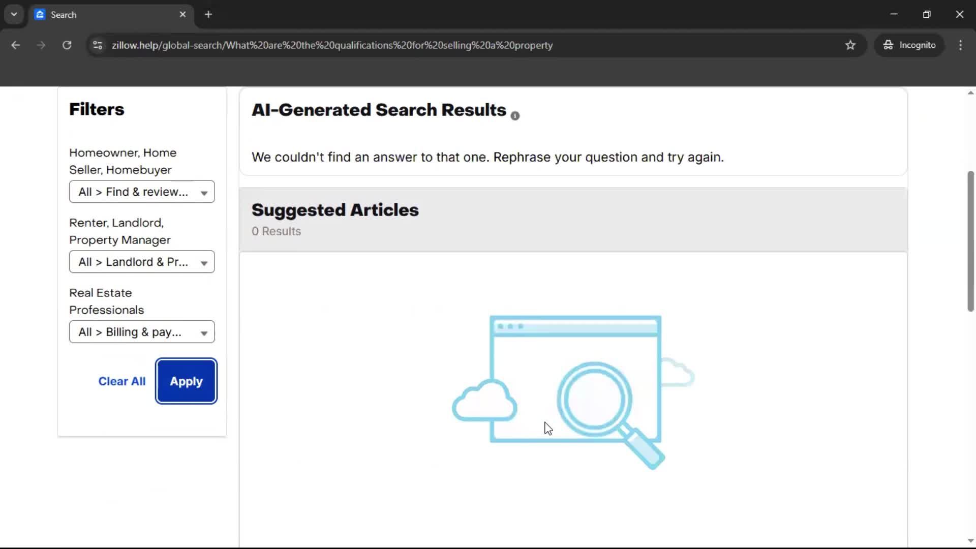 Help center screenshot