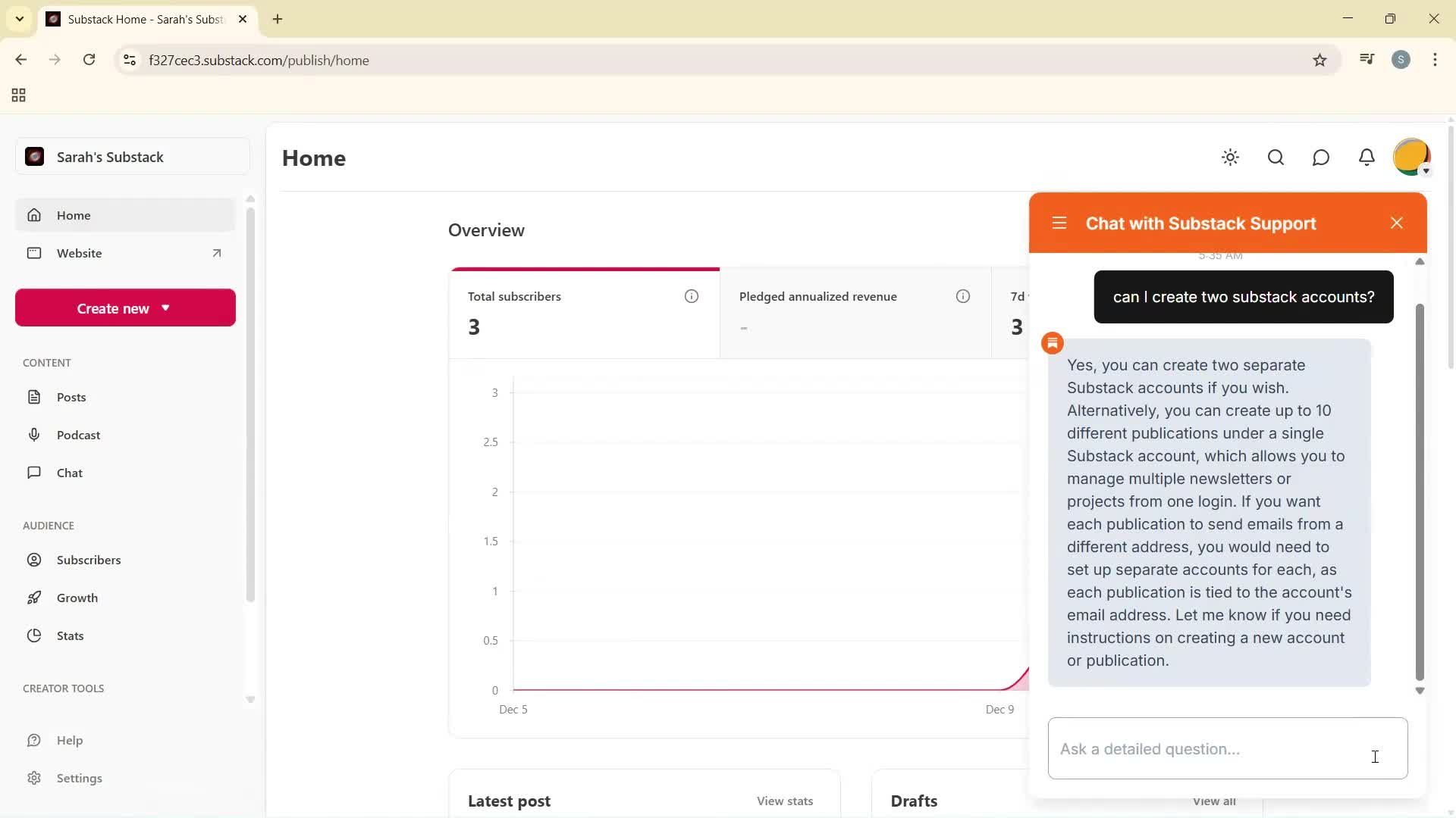 Help center screenshot